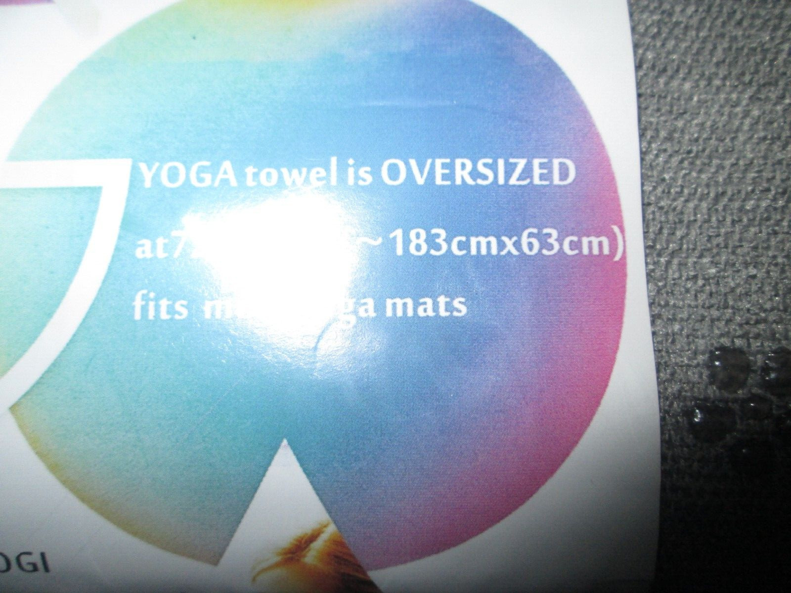 Non-Slip Hot Yoga Towel Microfiber Mat Cover Yoga Pilates Fitness GRAY 25×72 NIP