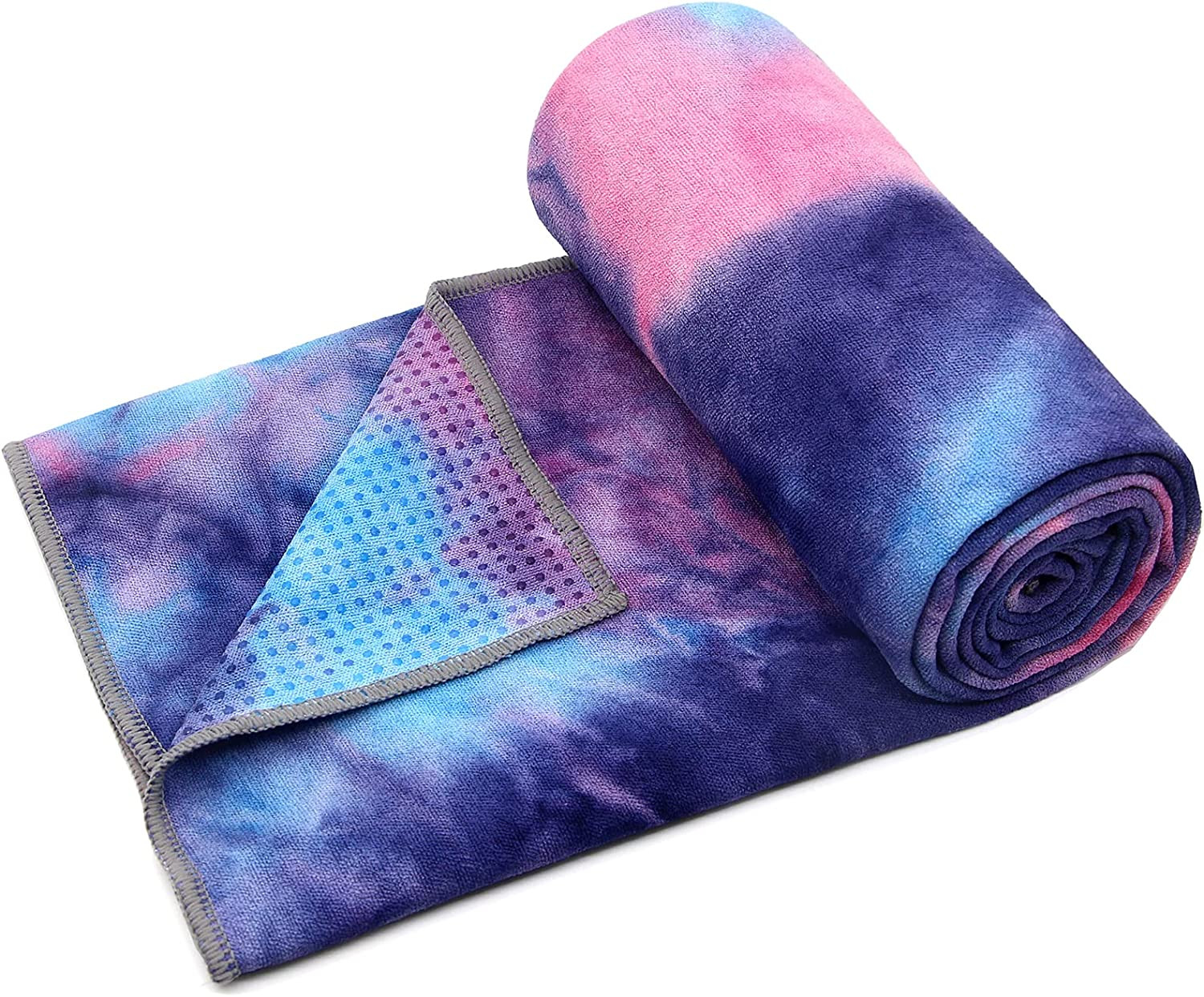 Eunzel Yoga Towel,Hot Yoga Mat Towel with Grip Dots Sweat Absorbent Non-Slip for