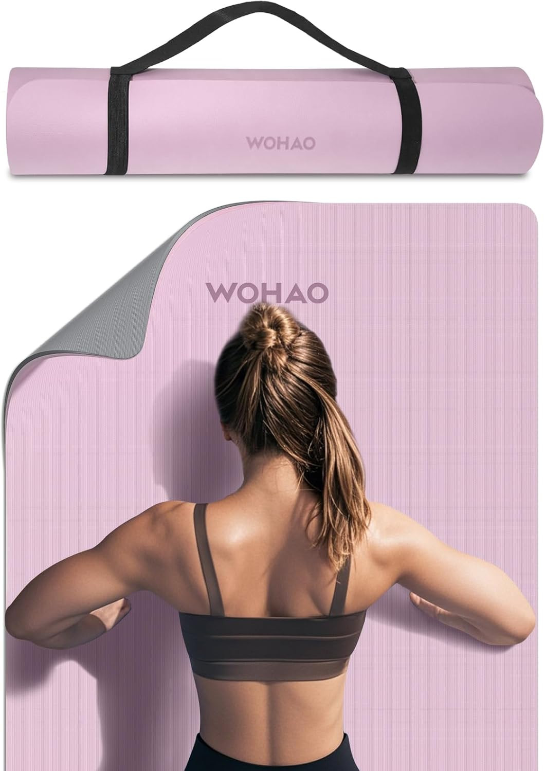 Extra Thick 8Mm Yoga Mat, 72″X28″ Non Slip Exercise Mat, Reversible 2-Sided Dual