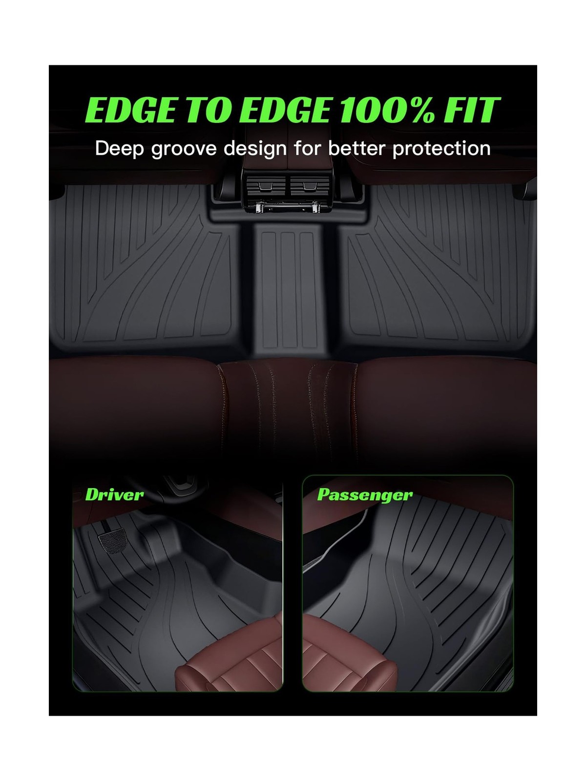 TPE Floor Mats &Trunk Mat for Subaru Forester 2019-2024 with Backrest Mat，