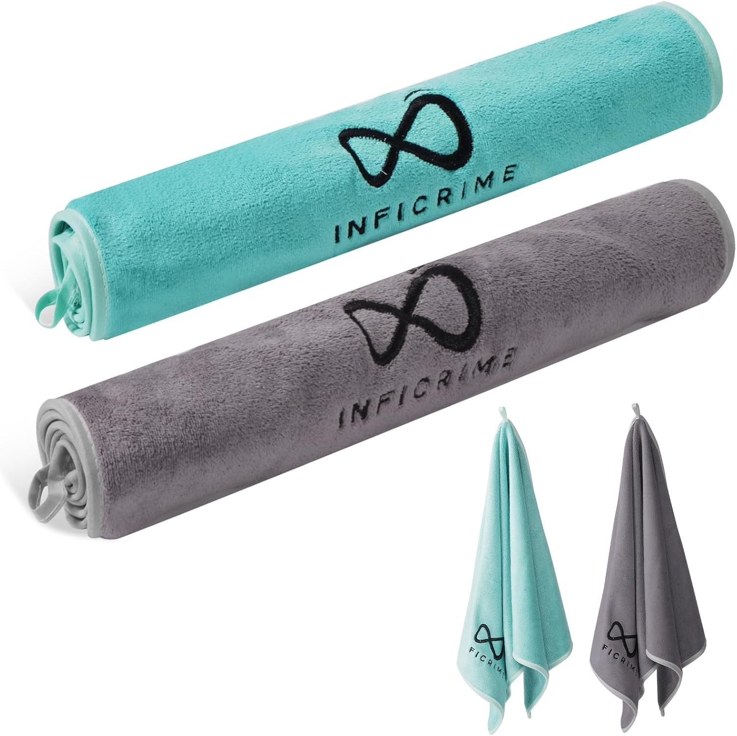 2 Pack Microfiber Gym Towels, 380 GSM 15″x31″ Bigger Size Super Soft