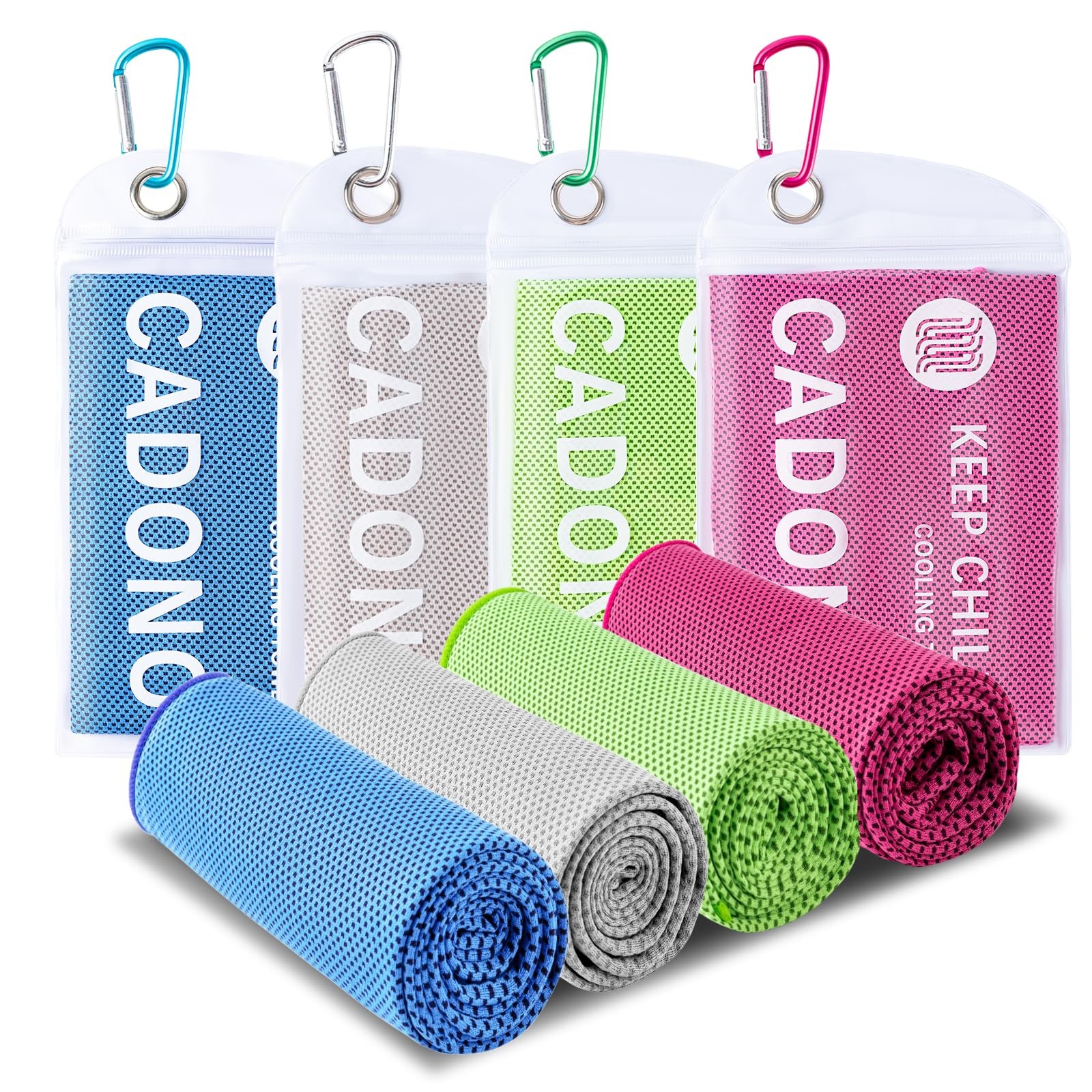 Cadono 4 Pack Cooling Towel 40X12 Soft Breathable Chilly Towel Ice Towel