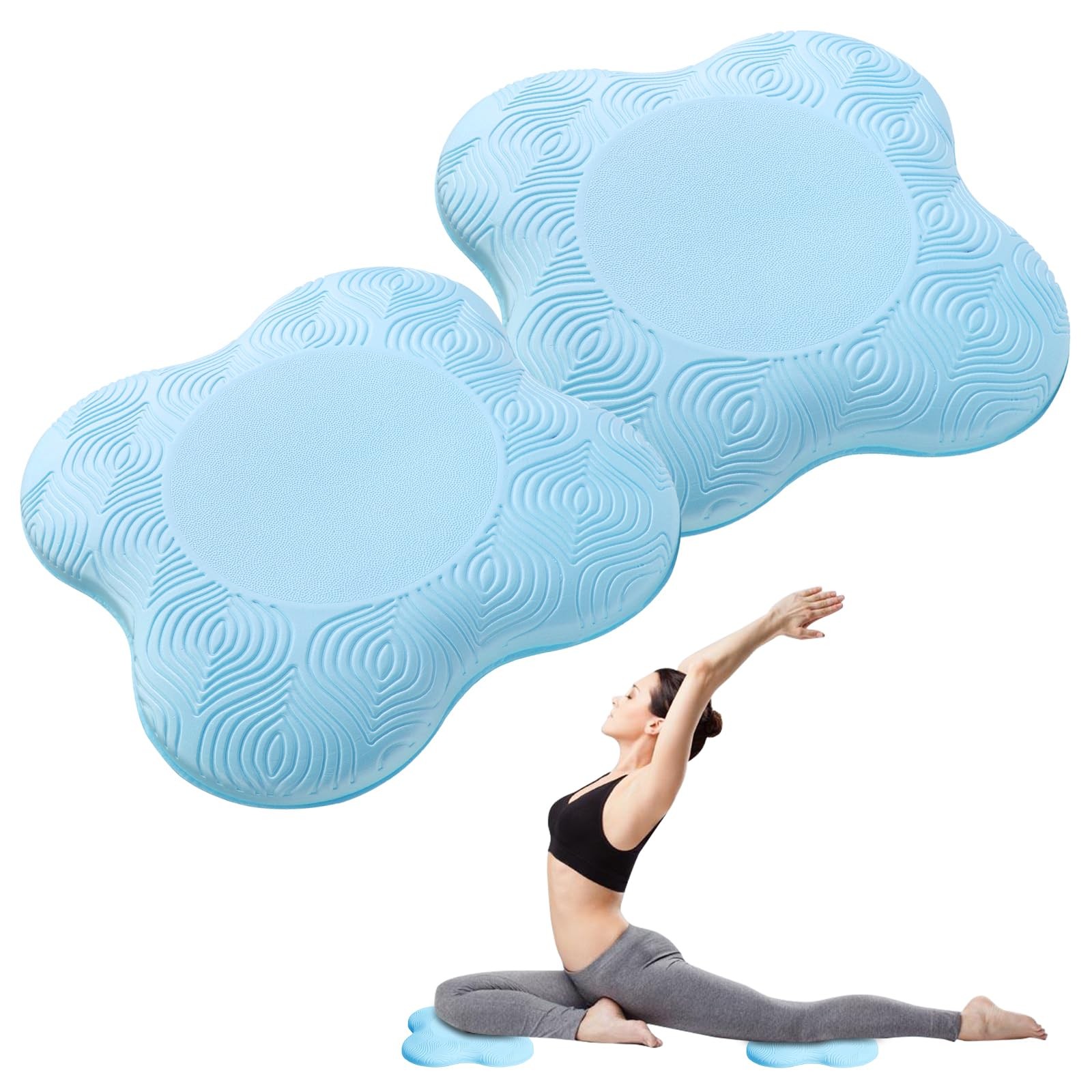 2 PCS Yoga Knee Pad Mats Extra Thick Foam Pilates Kneeling Cushion Support
