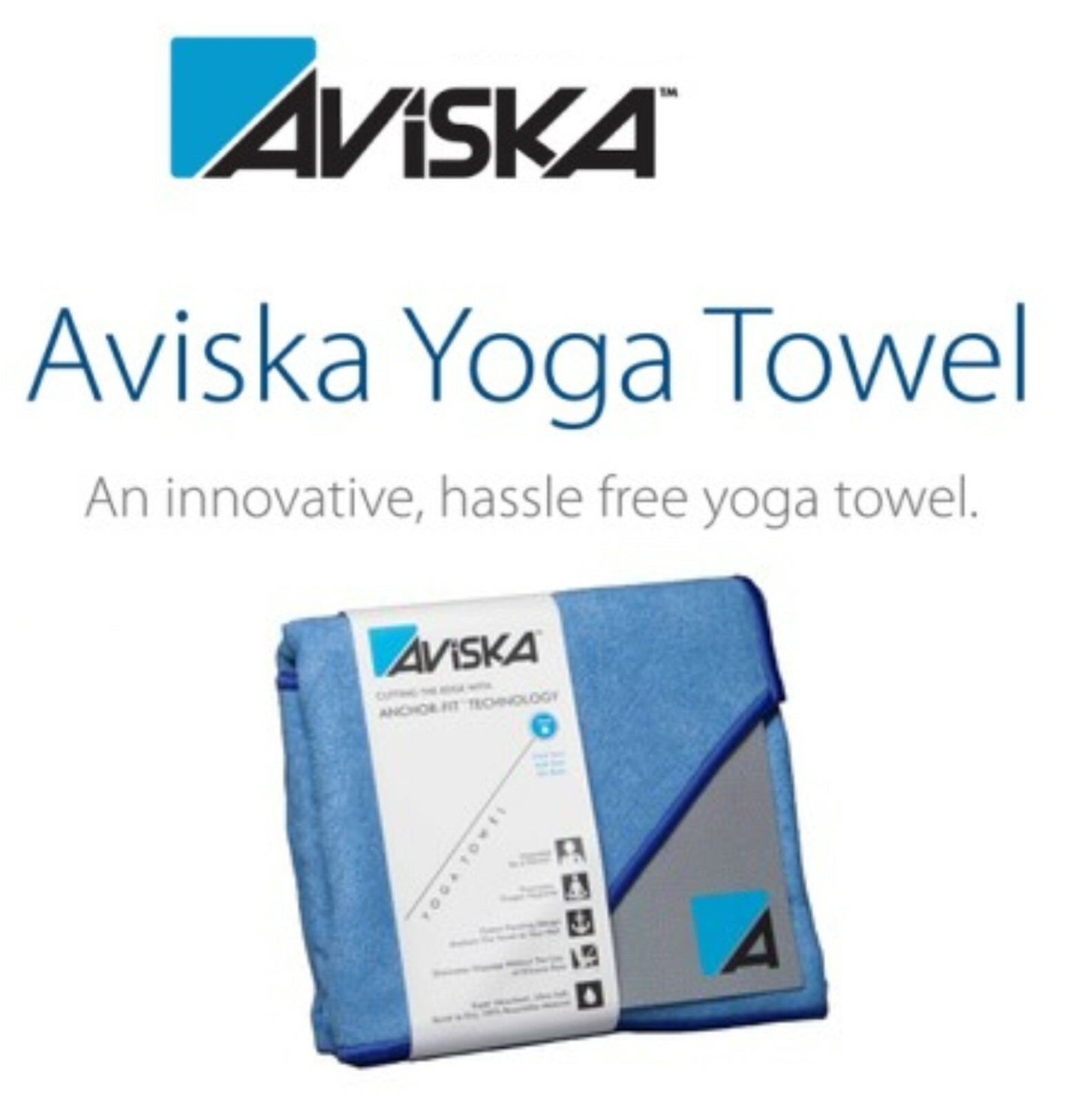 Aviska Anchor-Fit Yoga Towel Cornerless Design Quick Dry Pilate Mat Sky Blue (C)