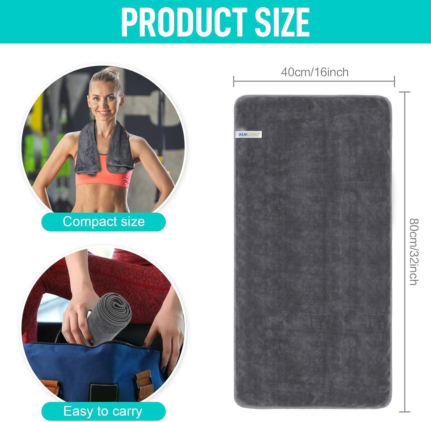 Microfiber Gym Towels Super Absorbent Compact Travel Workout Towel Quick Dry Cam