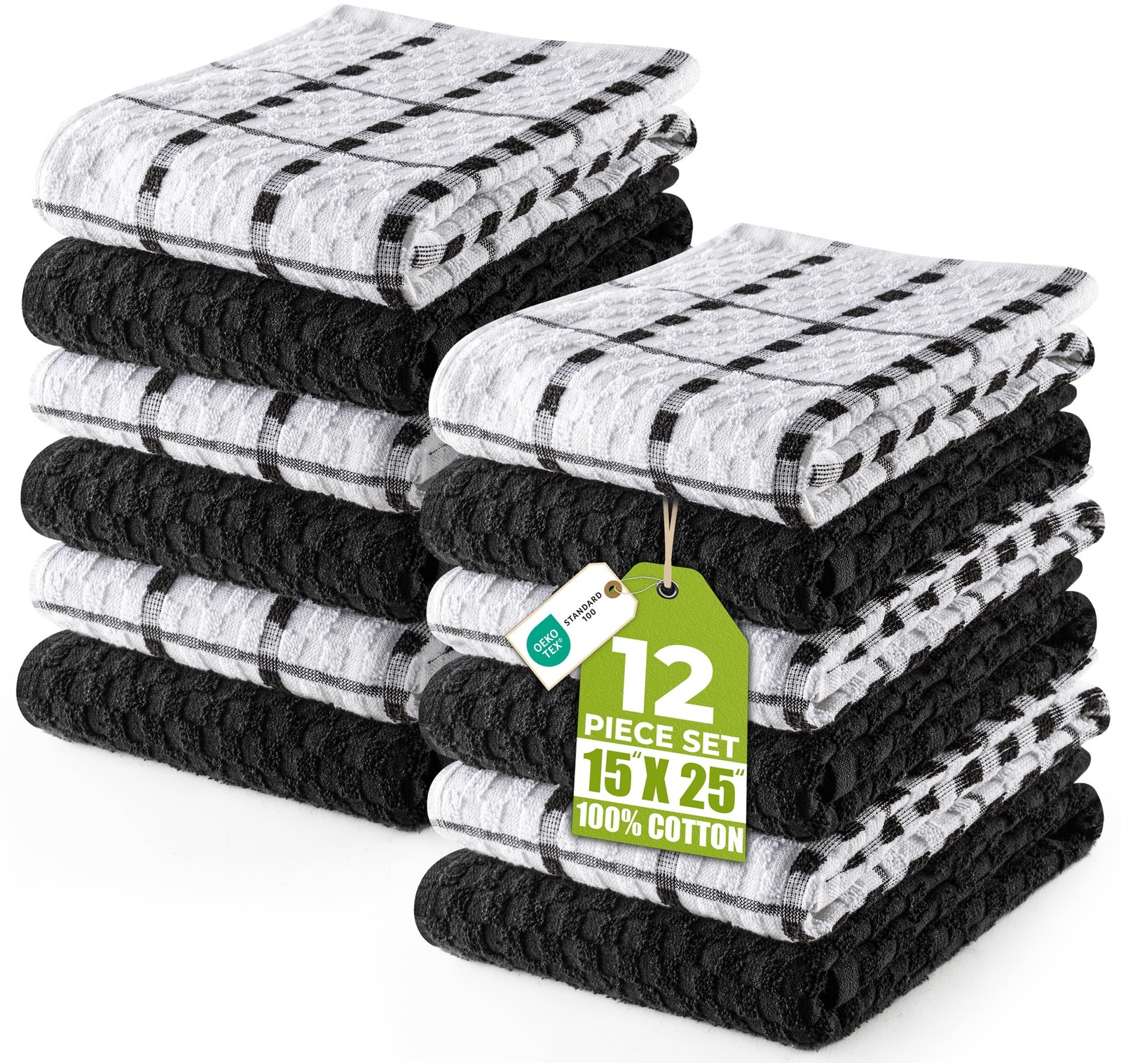 Utopia Towels – Kitchen Towels 12 Pack, 15 x 25 Inches, 100% Ring Spun Cotton…