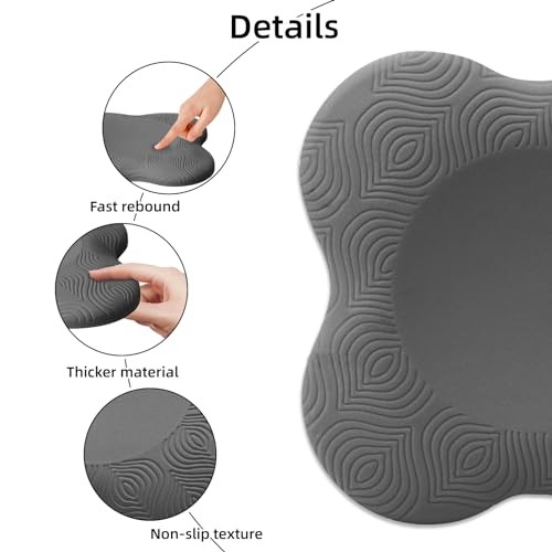 2 packs Yoga Knee Pad Mats Extra Thick for Knees Elbows Wrist Hands Head grey