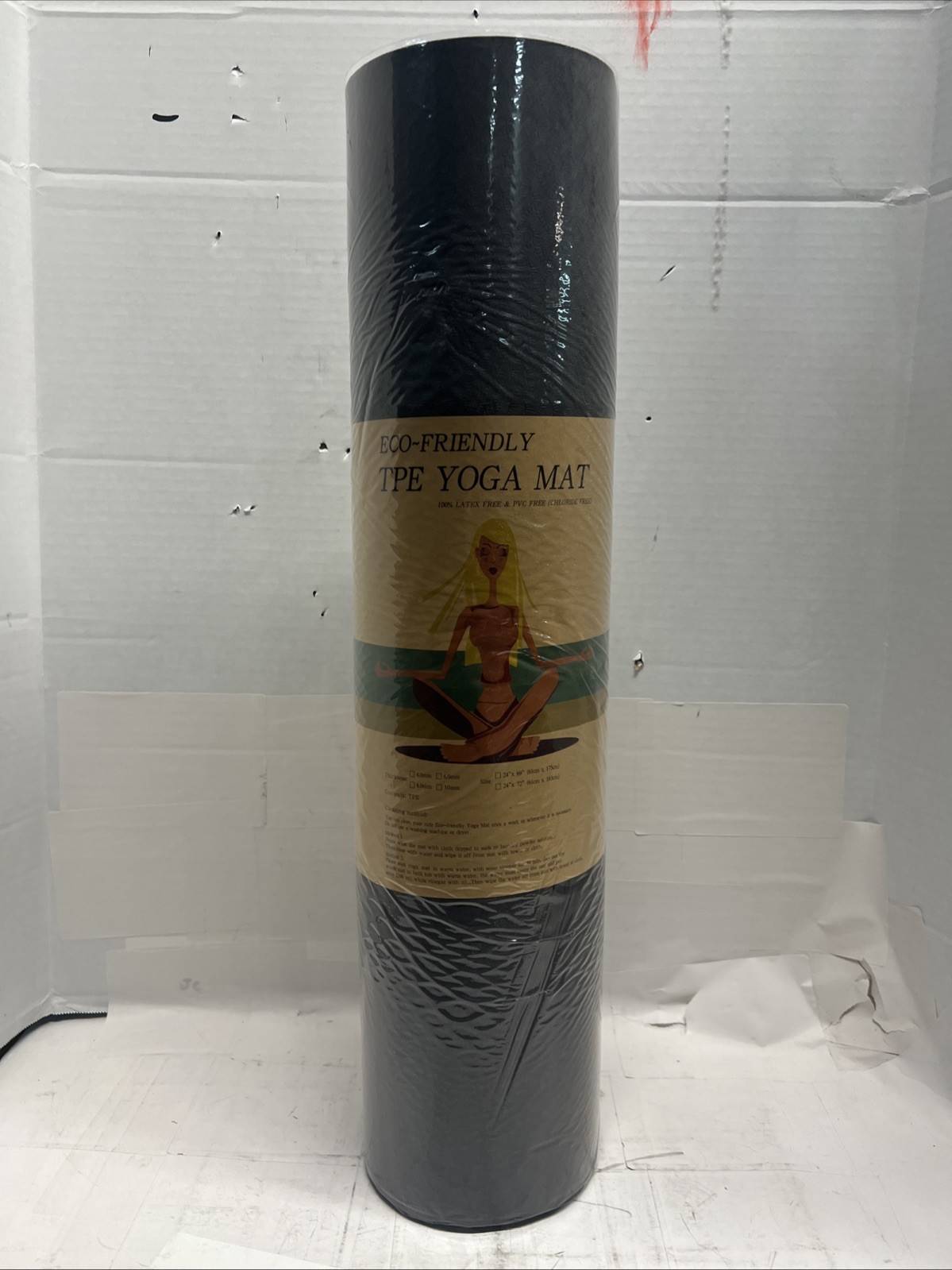Yoga Mat Ethylene Vinyl Acetate-EVA Exercise mat, Latex Free, PVC Free Black