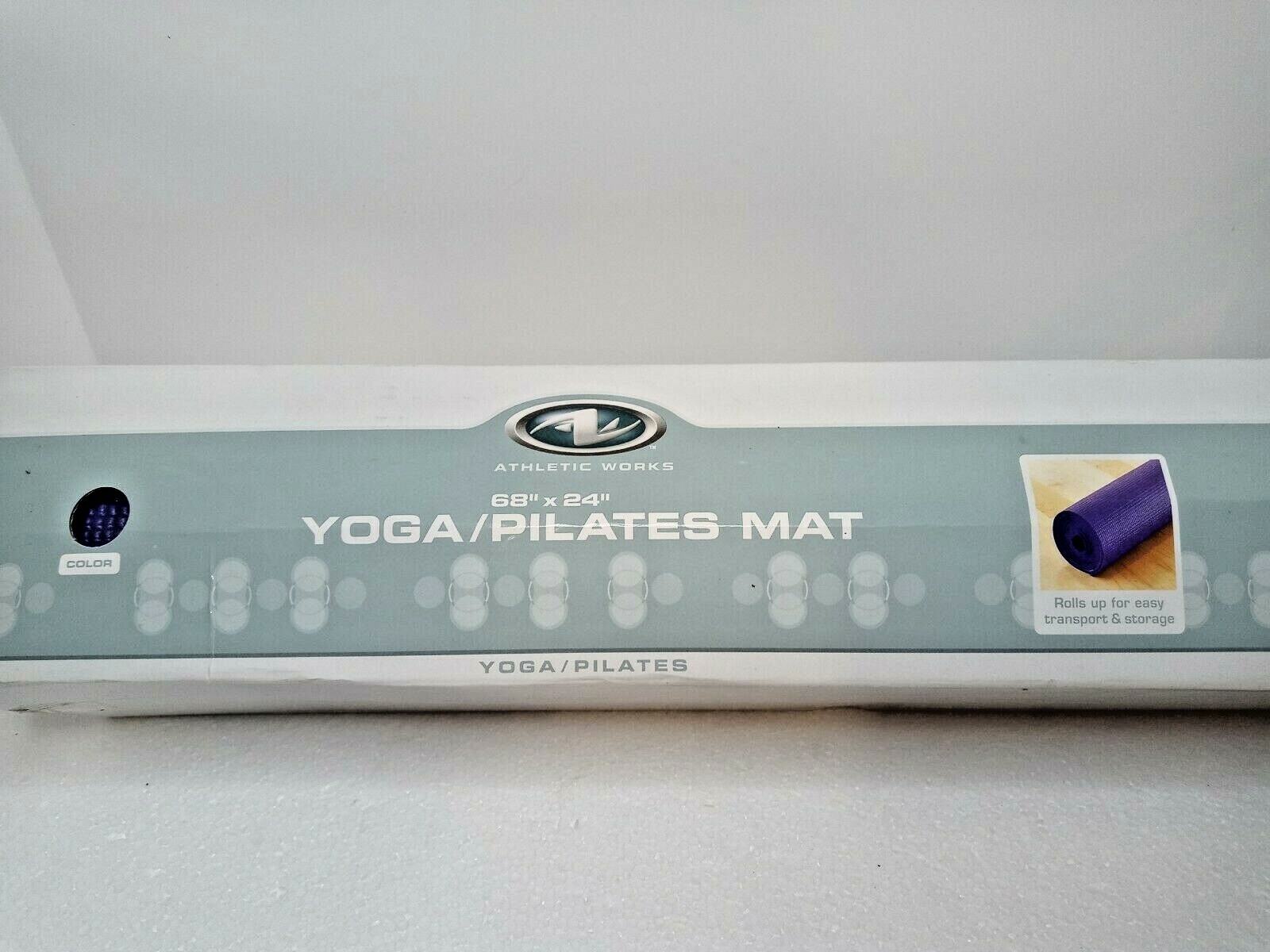 Athletic Works Yoga Mat Purple exercise 68 in L x 24 in W x 3 mm