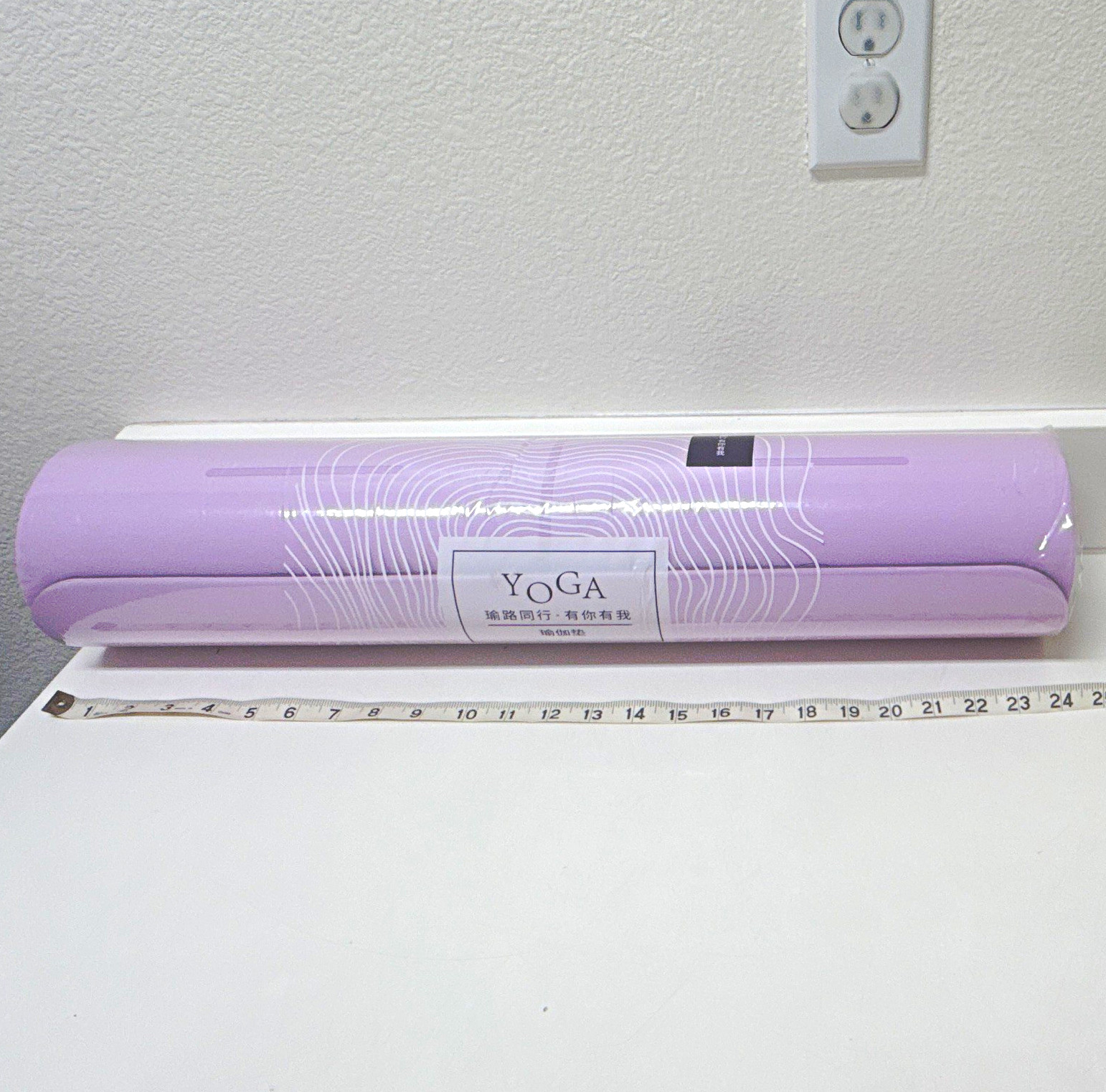 Purple Thin Yoga Mat Non-Slip PVC 66 x 24 in Rectangle for Yoga Gym Pilates