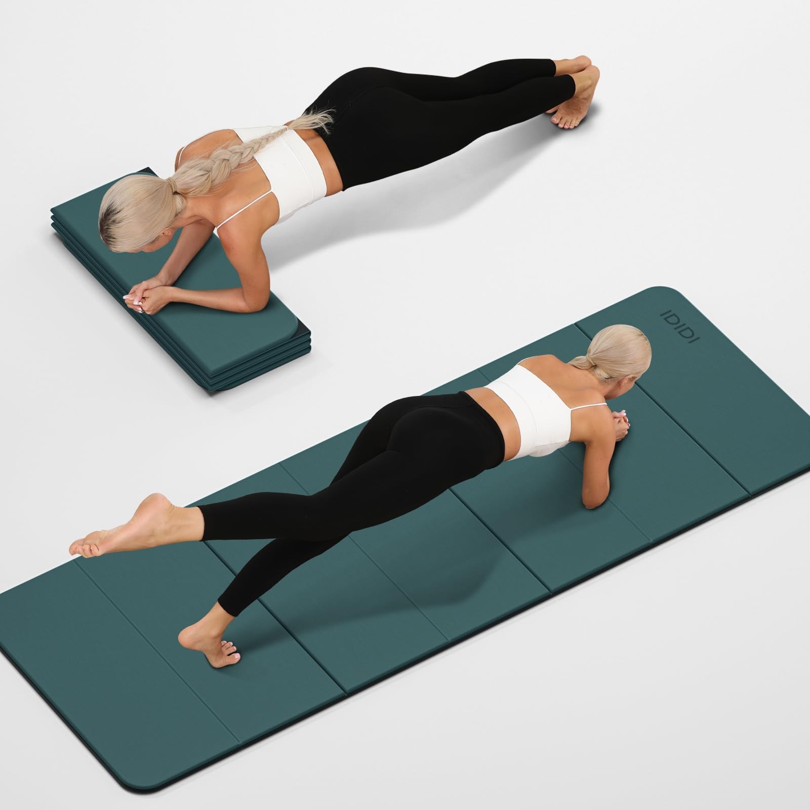 Foldable Yoga Mat Extra Thick 0.32 Inches Eco-Friendly POE Material, Non-Slip…