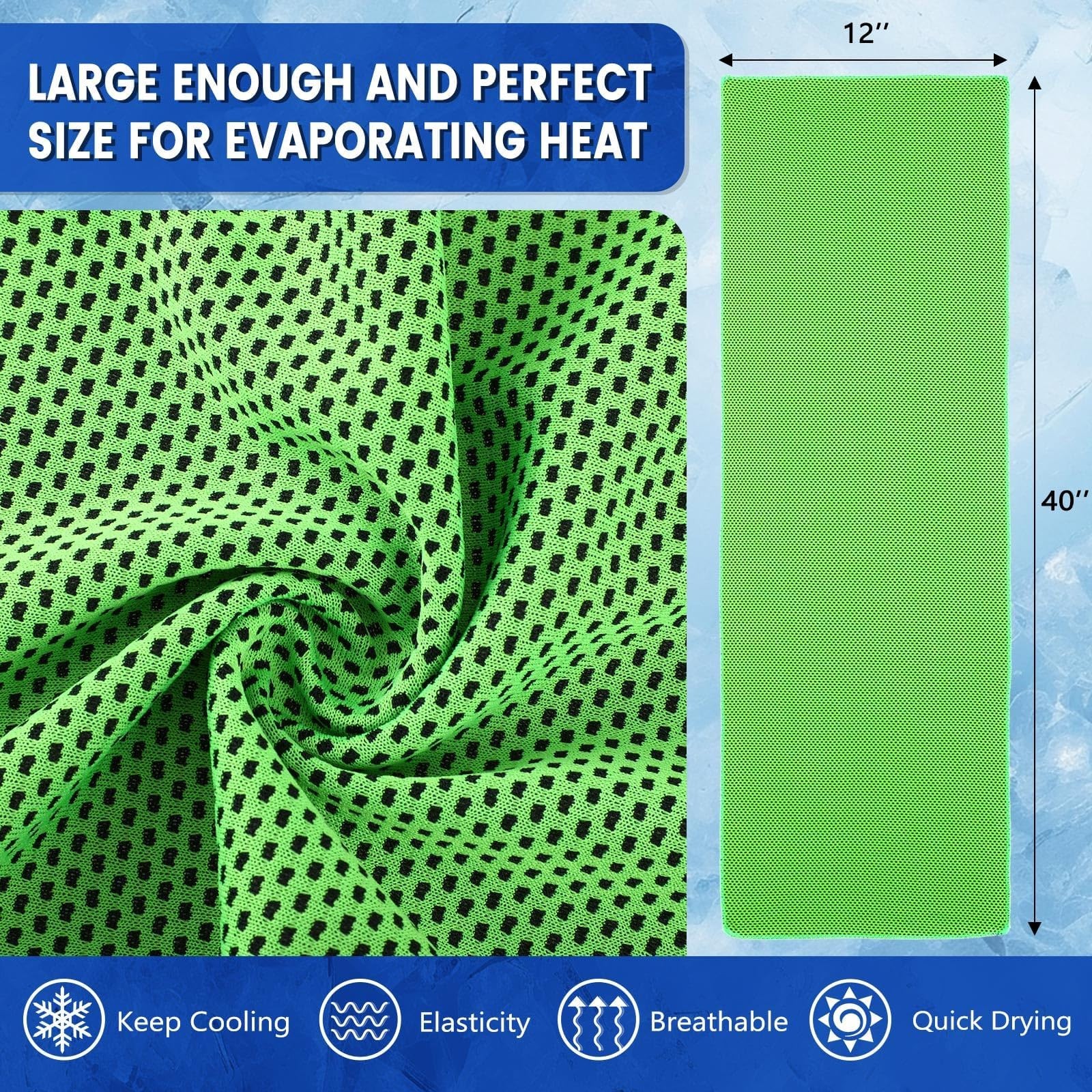 Hosuly 50 Pack Cooling Towels, 40″x12″ Yoga Towels Ice Breathable Soft Chilly…