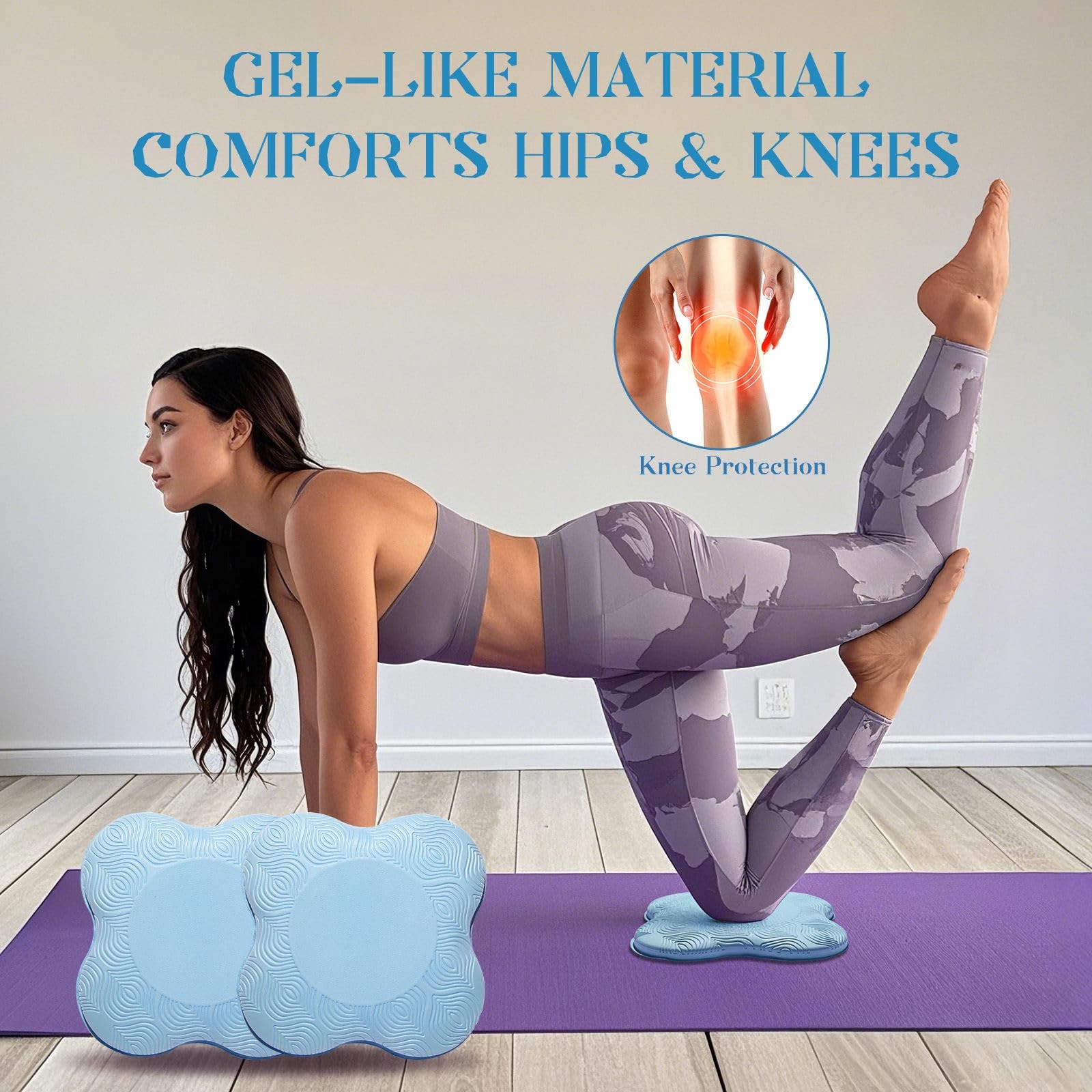2 Pack Yoga Knee Elbow Cushions Kneeling Pads Support Foam Pads for Men Women