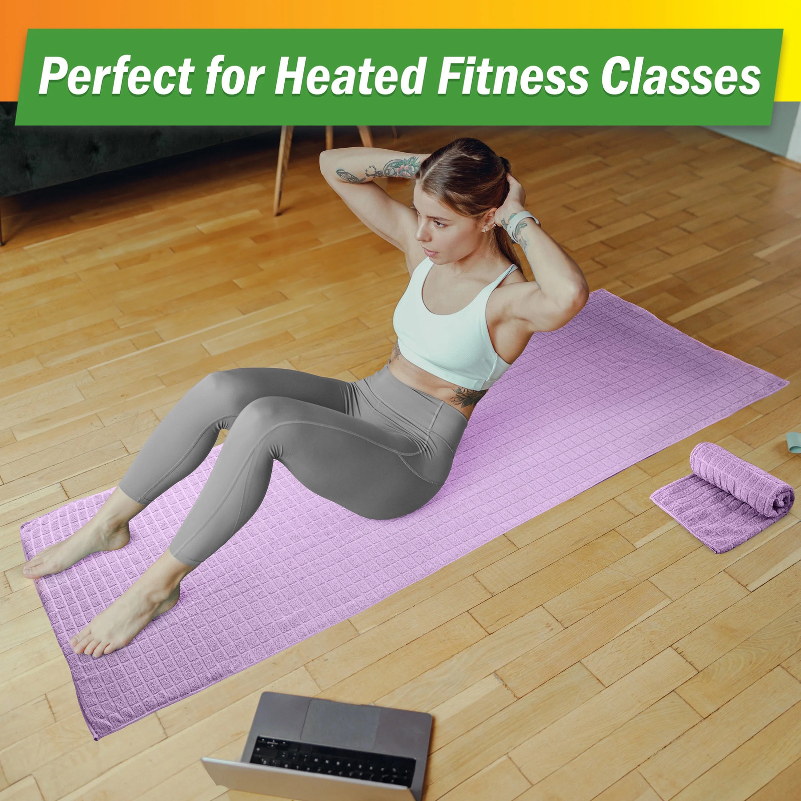 Yoga Towel Set 72×24 Hot Yoga Pilates Exercise Mat Cover Sweat Absorbent