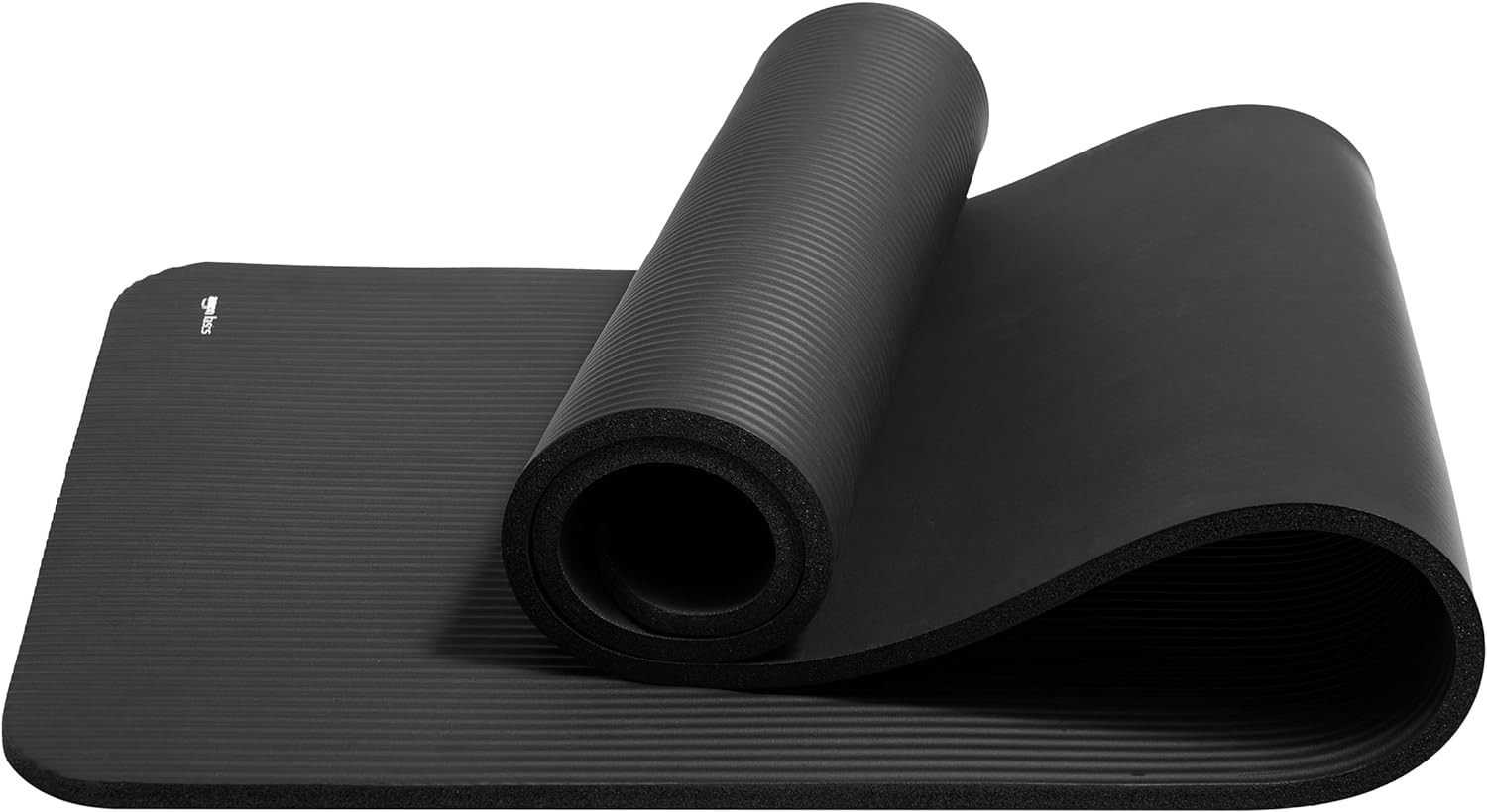 Exercise Gym Yoga Mat 1/2 Inch Thick Carry Strap Super Soft Amazon Basics Black