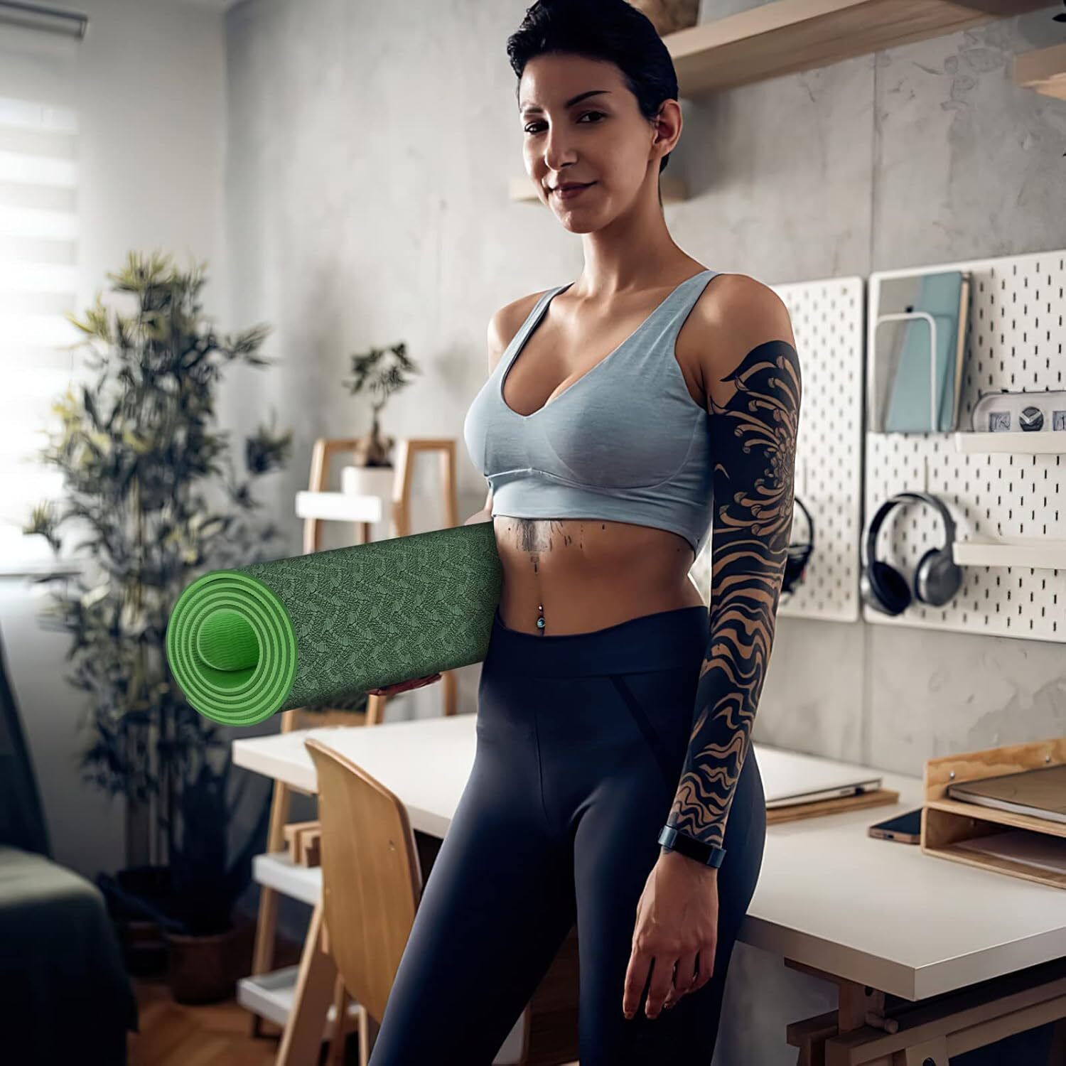 Yoga Mat 1/3 inch Exercise Mat 8 mm TPE Anti-slip