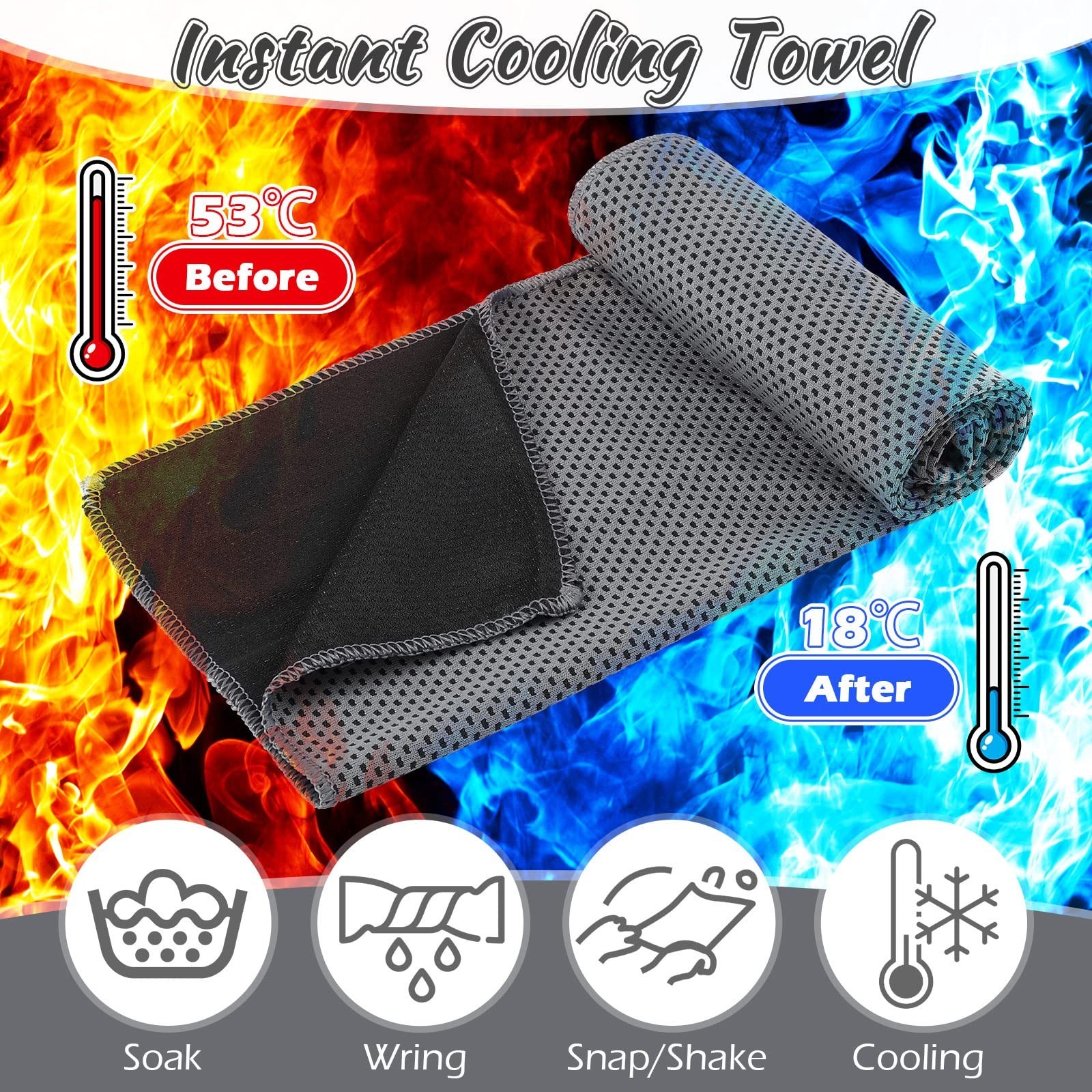 20 Pcs Cooling Towel 40″ x 12″ Ice Towel for Neck and Face Microfiber Chilly …