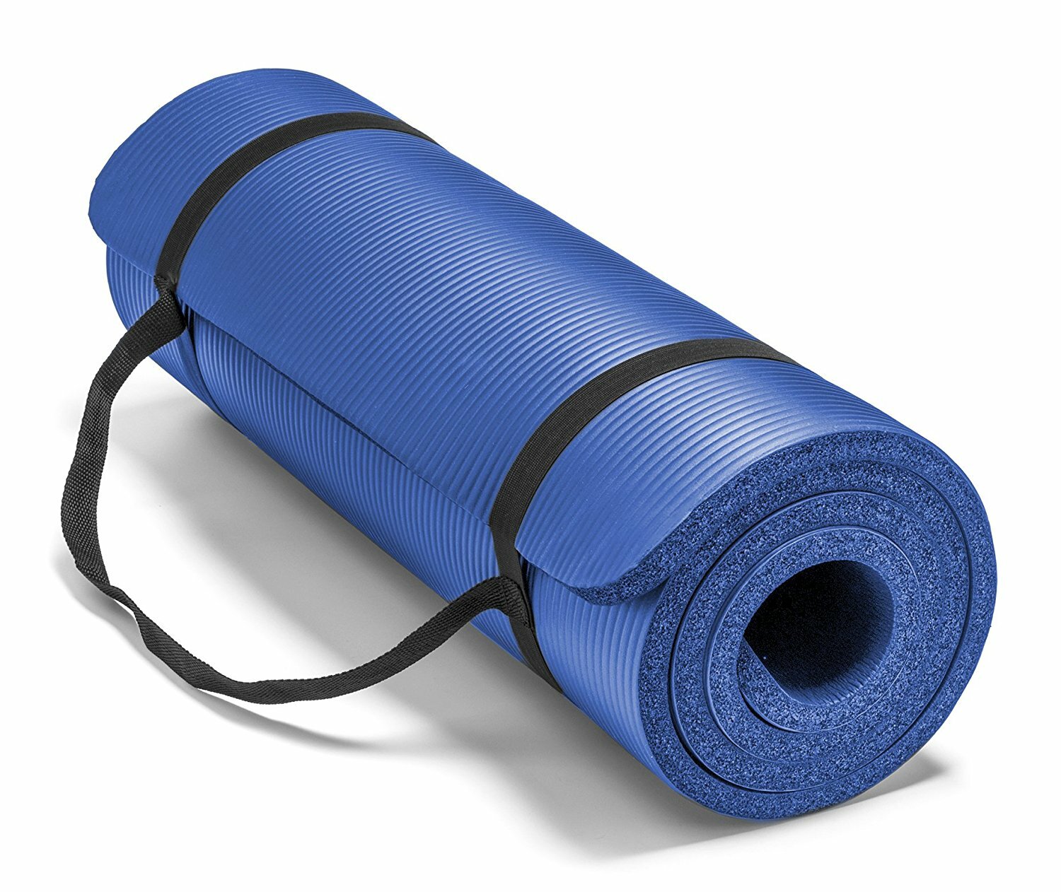 Extra Thick 10mm Exercise Yoga Pilates Mat Gym Fitness NBR 72″x 24″ w/ Bag Strap