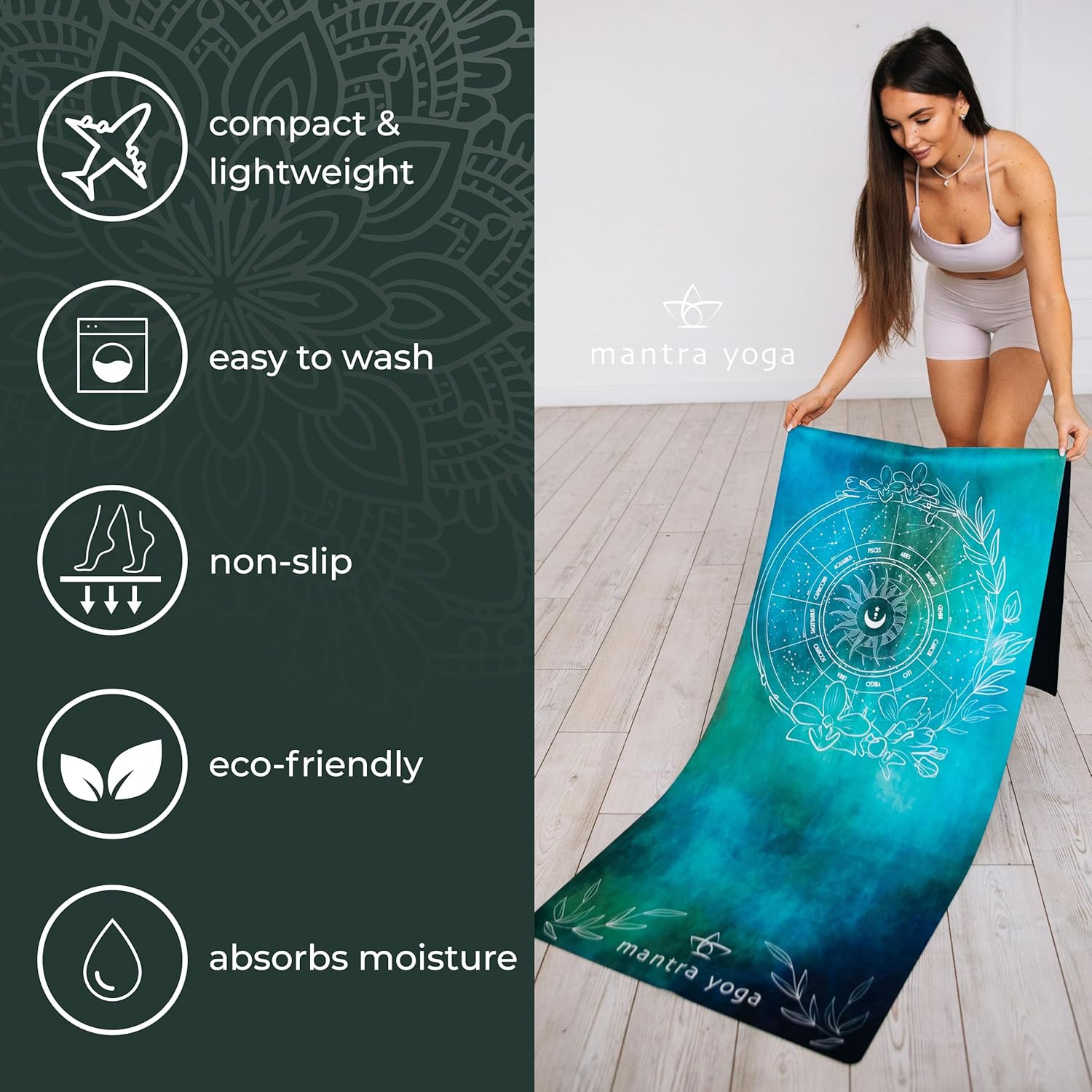 Eco-Friendly Foldable Yoga Mat with Knee Pad – Lightweight & Portable 72″x24