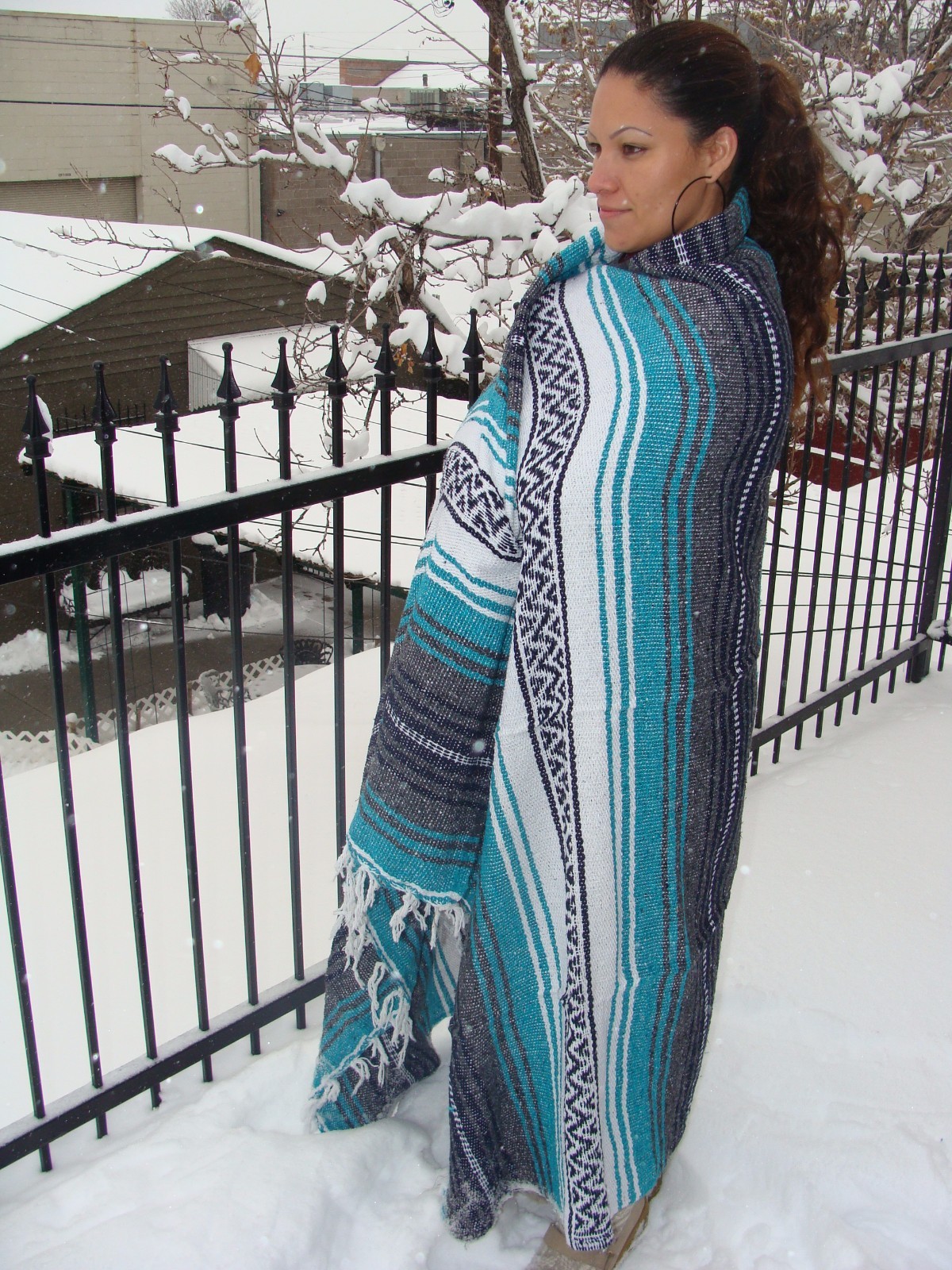#11 Classic Mexico Yoga Meditation Work Out Blanket Turquoise Mat Falsa Throw