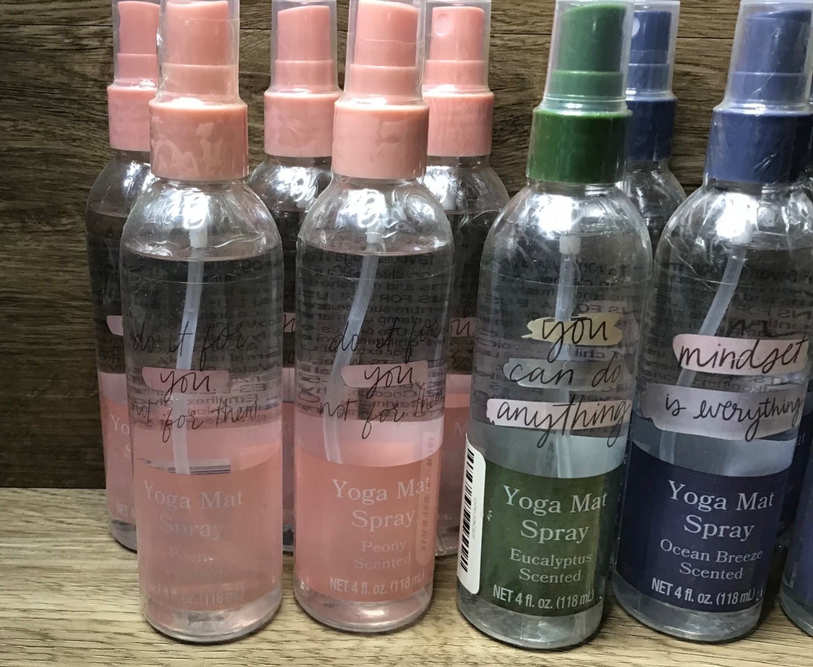 11 Yoga Mat Spray Cleaner Freshener Ocean Breeze & Peony Scented 4 fl oz ea