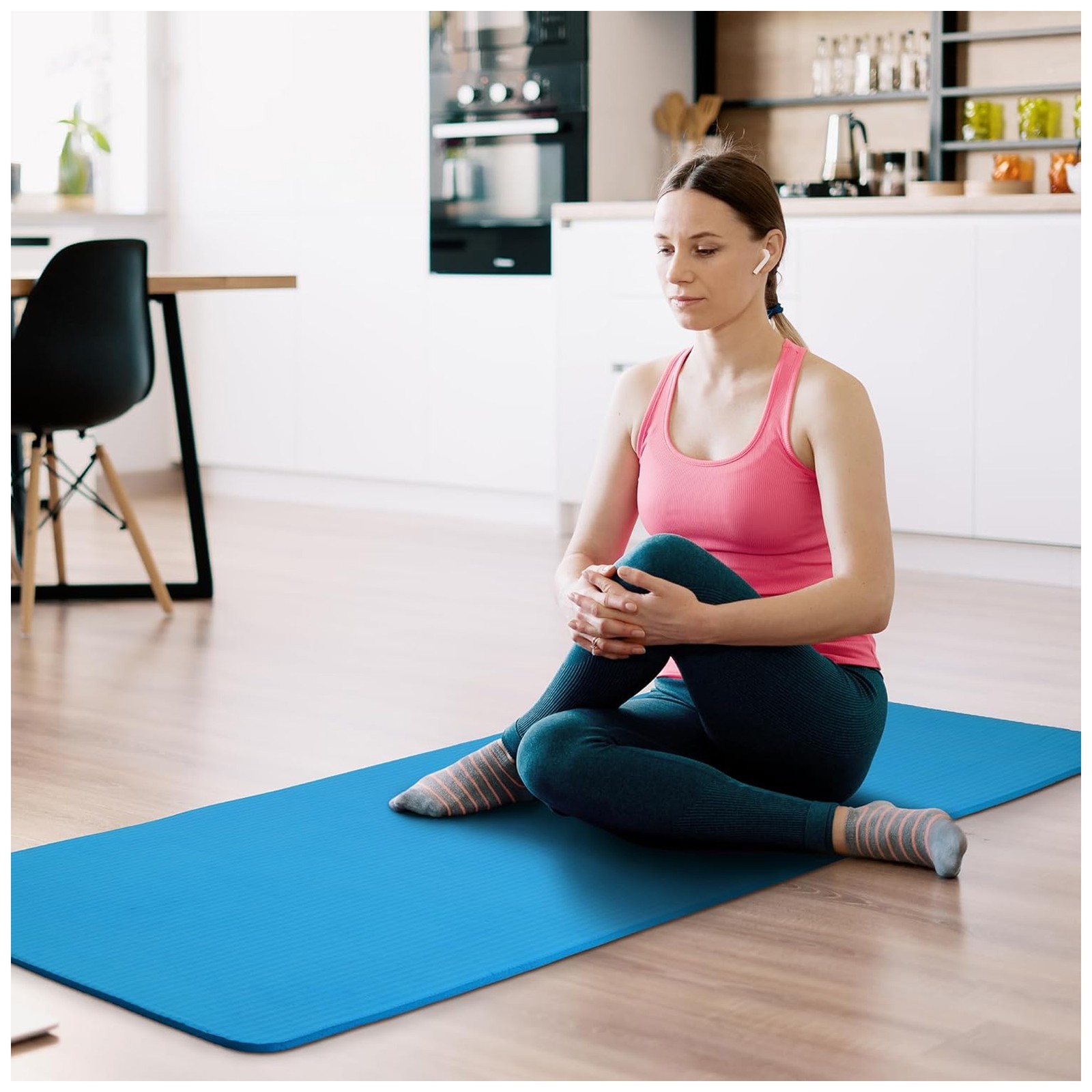 Fitvids 1/2-Inch Thick High Density Exercise Yoga Mat, Carrying Strap (Open Box)