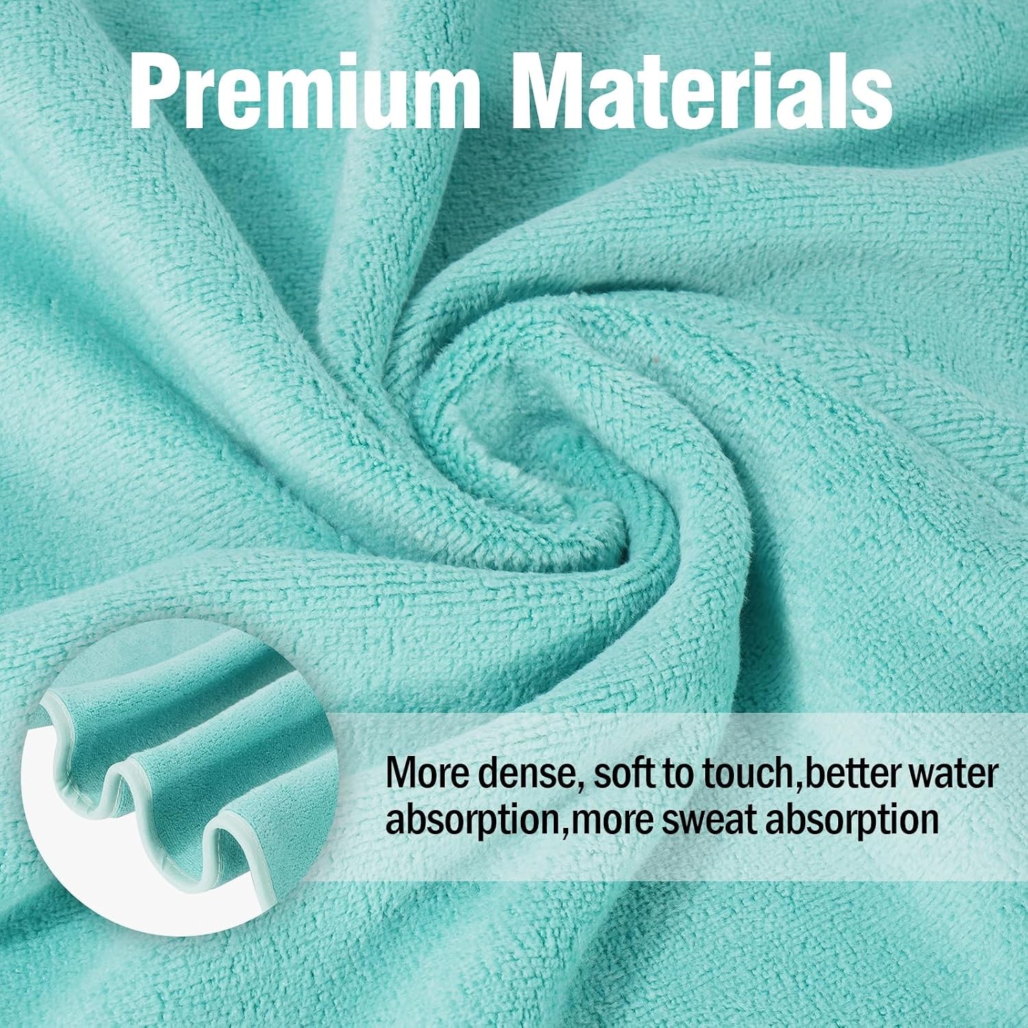 2 Pack Microfiber Gym Towels, 380 GSM 15″x31″ Bigger Size Super Soft