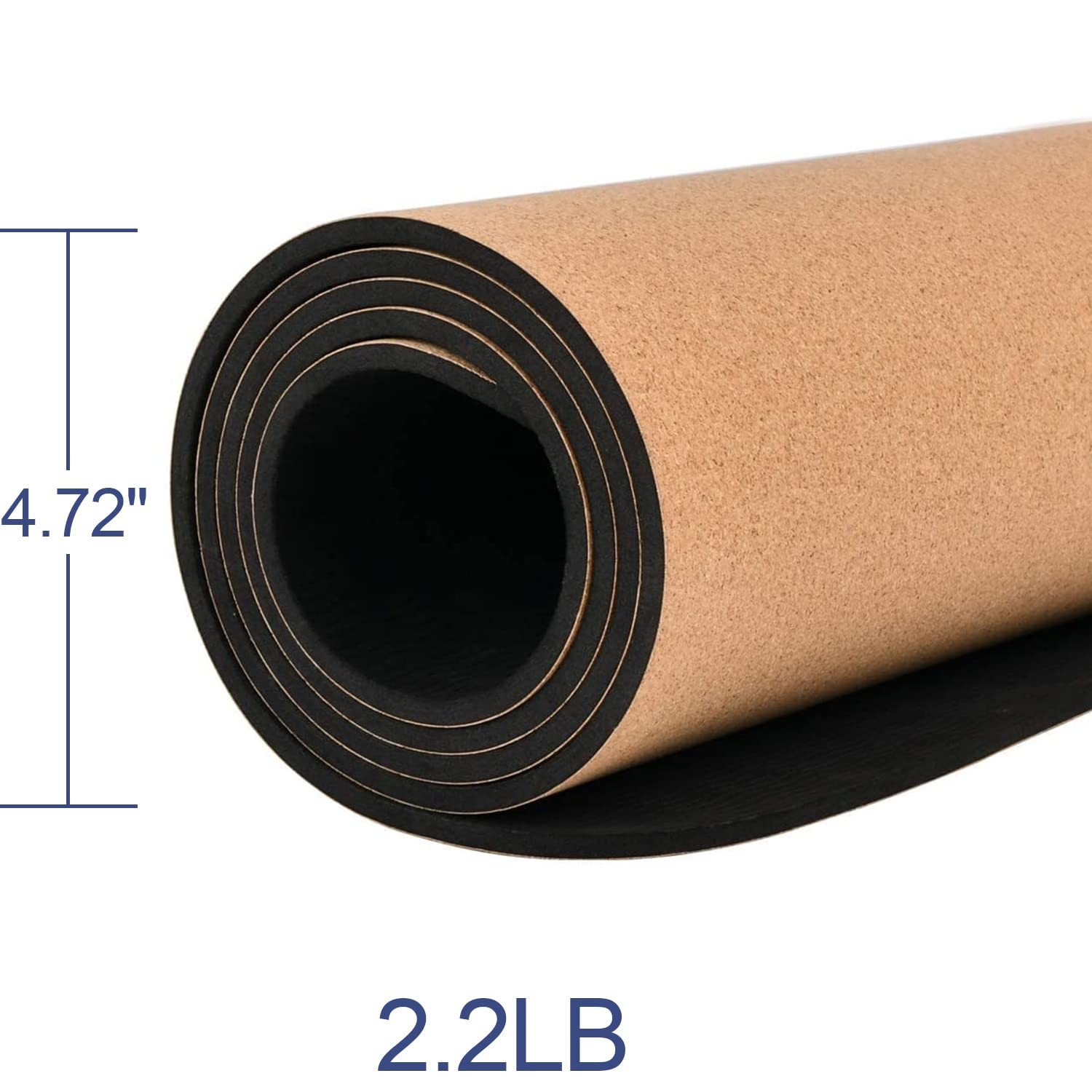 Cork Yoga Mat 6mm (1/4 inch) Thick 72×24 in, Sweatproof NonSlip Eco-friendly,…