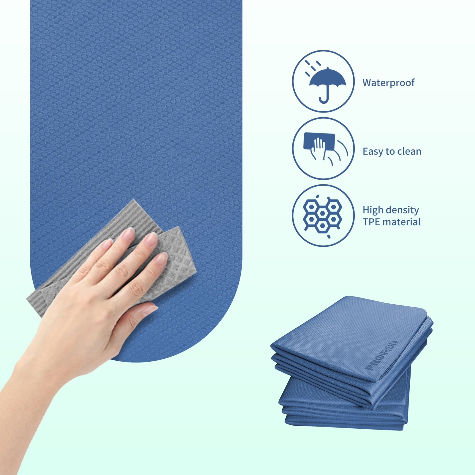 PROIRON Foldable 72“x24″x0.24”(6mm) TPE Yoga Mat,NOT PVC!!!-Folding