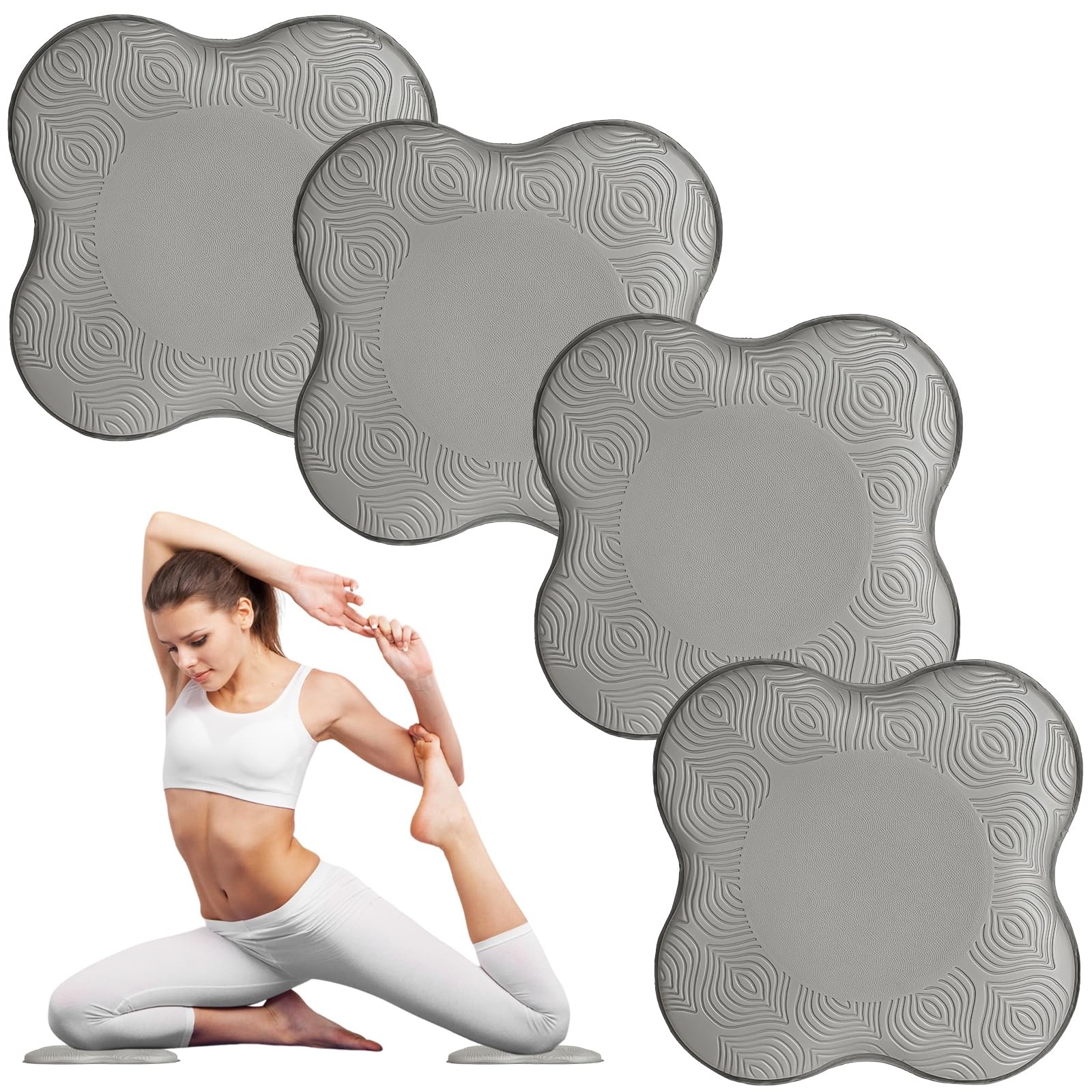 2 PCS Extra Thick Foam Exercise Pilates Yoga Knee Pad Elbow Wrist Head Cushion