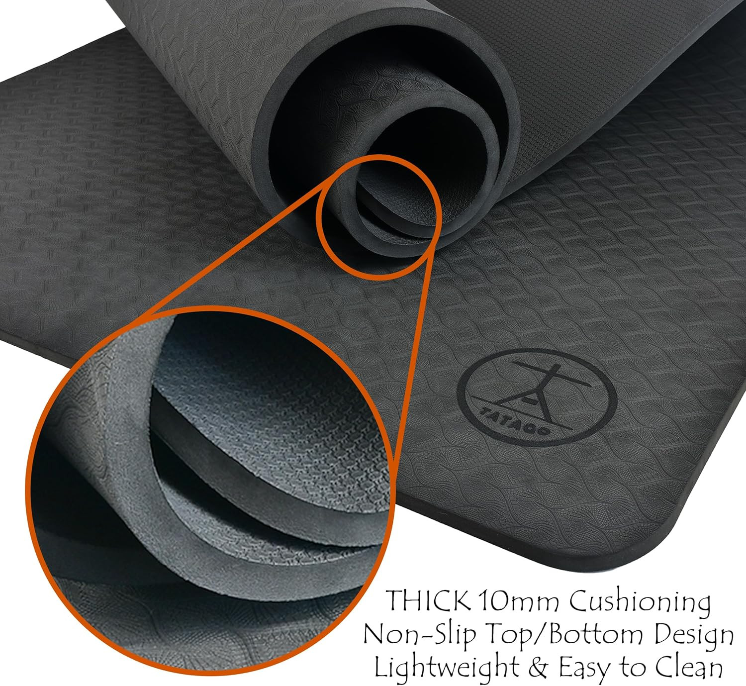Tatago Extra Thick Yoga Mat Wide & Xl-Our 10Mm Extra Large Yoga Mat Thick Extra