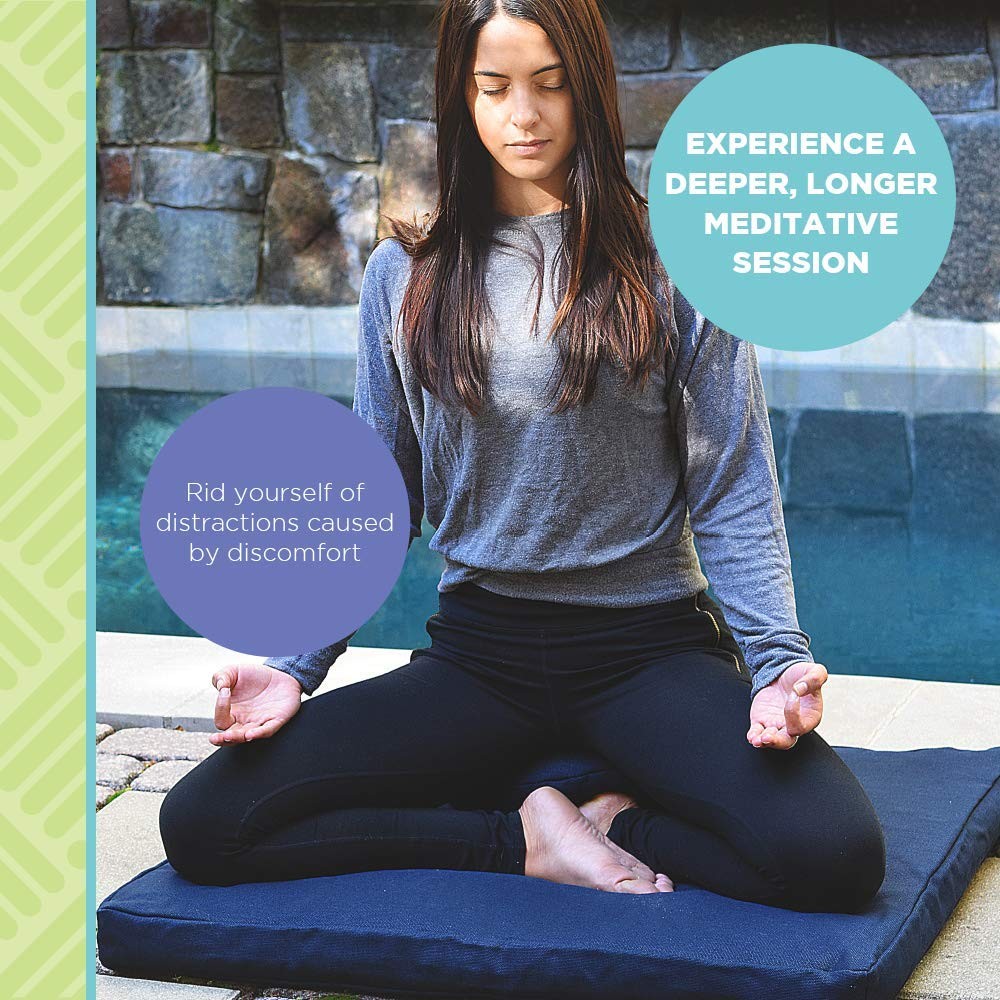 Zabuton Meditation Cushion for Workout – Supportive Yoga Floor Seat Cushion f…
