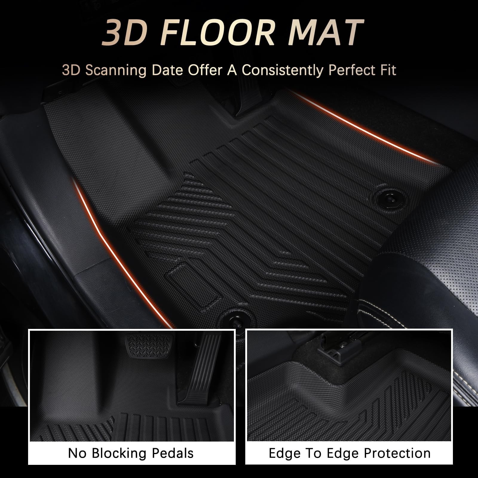EnergyyWing All-Weather TPE Floor Mats & Cargo Liner with Backrest Mats Full …