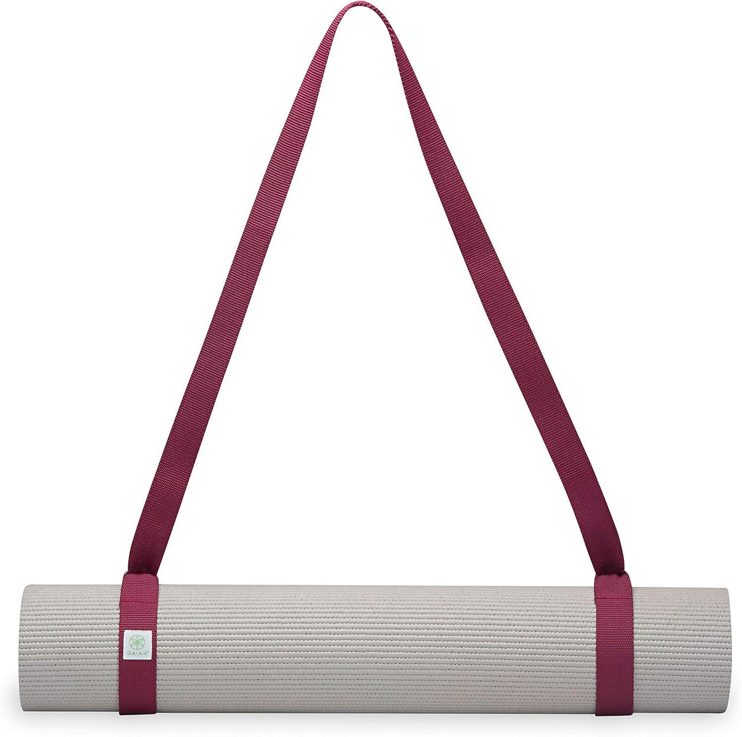 Gaiam Easy-Cinch Yoga Mat Sling – Durable Carrying Strap For Yoga Mat With Metal