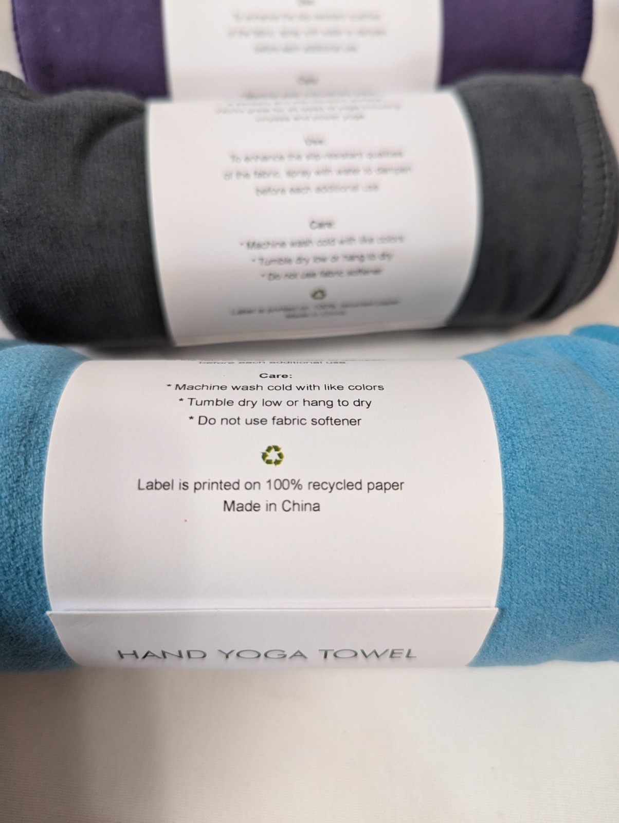 Lot Of 3 Hand Yoga Towels, Sweat Activated Grip, BNNU, Different Colors