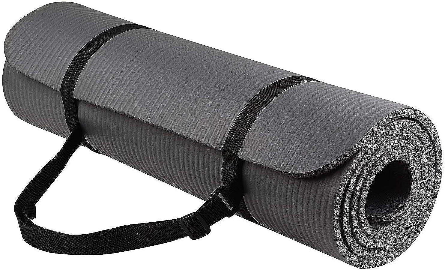 All Purpose 1/2-Inch Extra Thick High Density Anti-Tear Exercise Yoga Mat with C