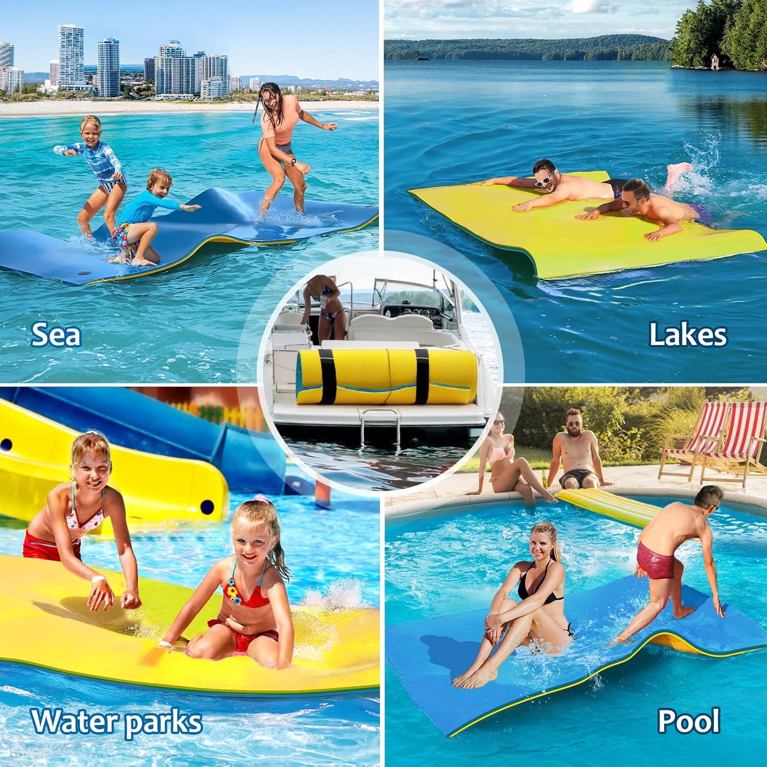 Lily Pad Floating Water Mat – 9 X 4 Ft , 3-Layer Tear-Resistant XPE Foam