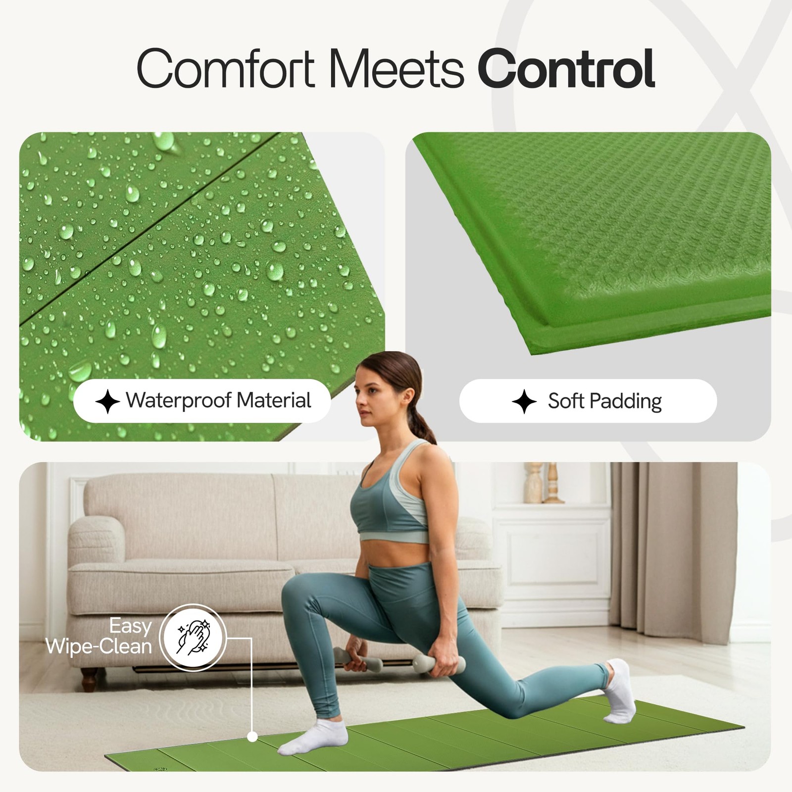 Folding Yoga Mat, TPE Folding Yoga Mat, Foldable Exercise Mat for Yoga, Pilat…