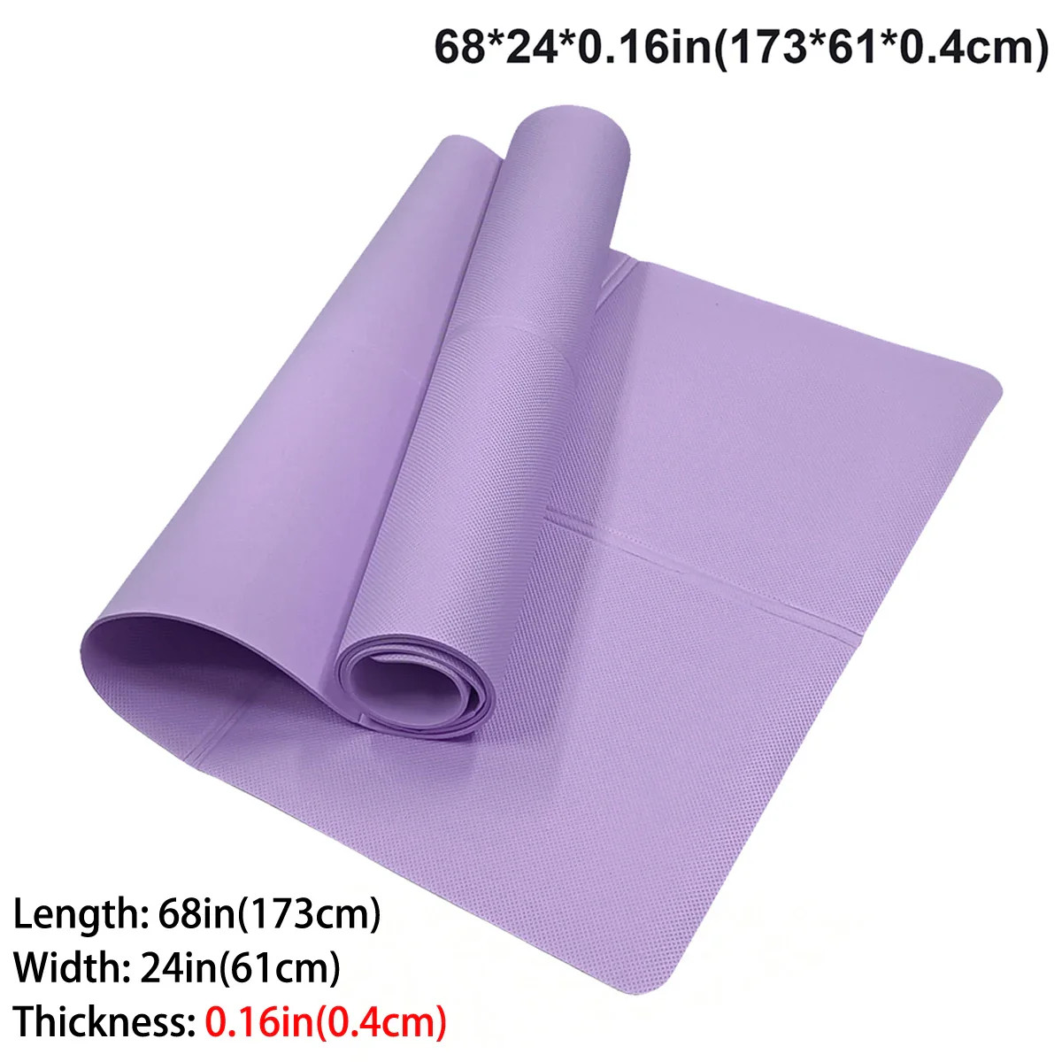 Solana 4mm Non-Slip Yoga Mat with Nylon Strap for Home Fitness & Pilates