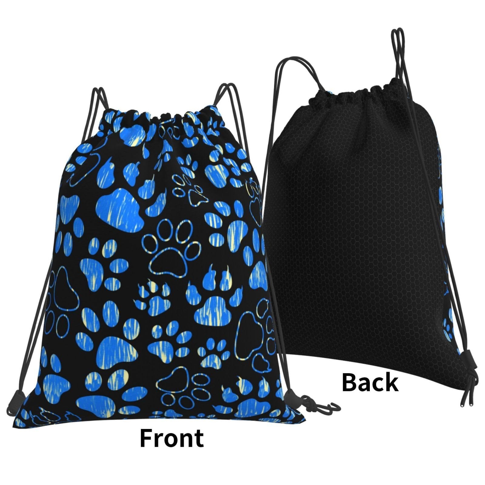 Paw Print Gym Bag – Foldable, Drawstring Backpack for Shopping, Sport, Yoga, …