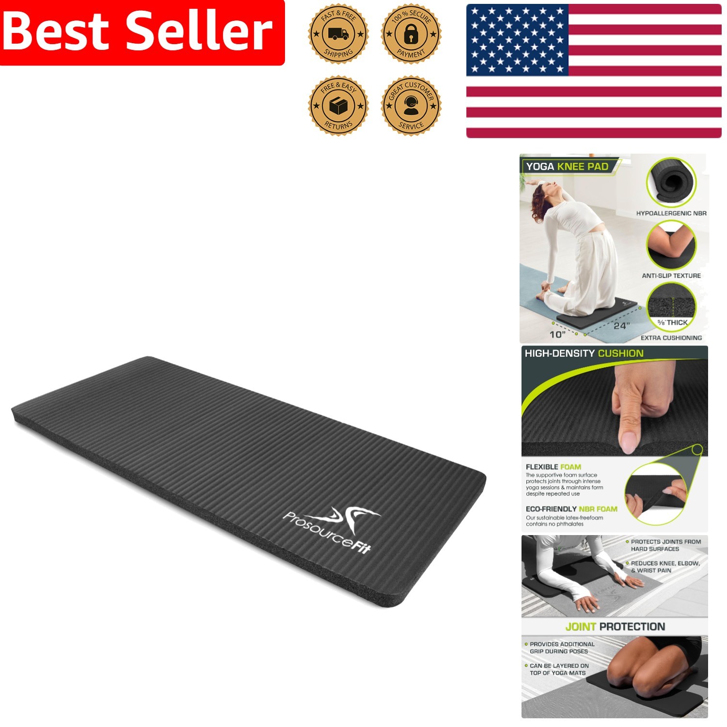 15mm Extra Thick Yoga Knee & Elbow Pad – Perfect for Pilates & Floor Exercises