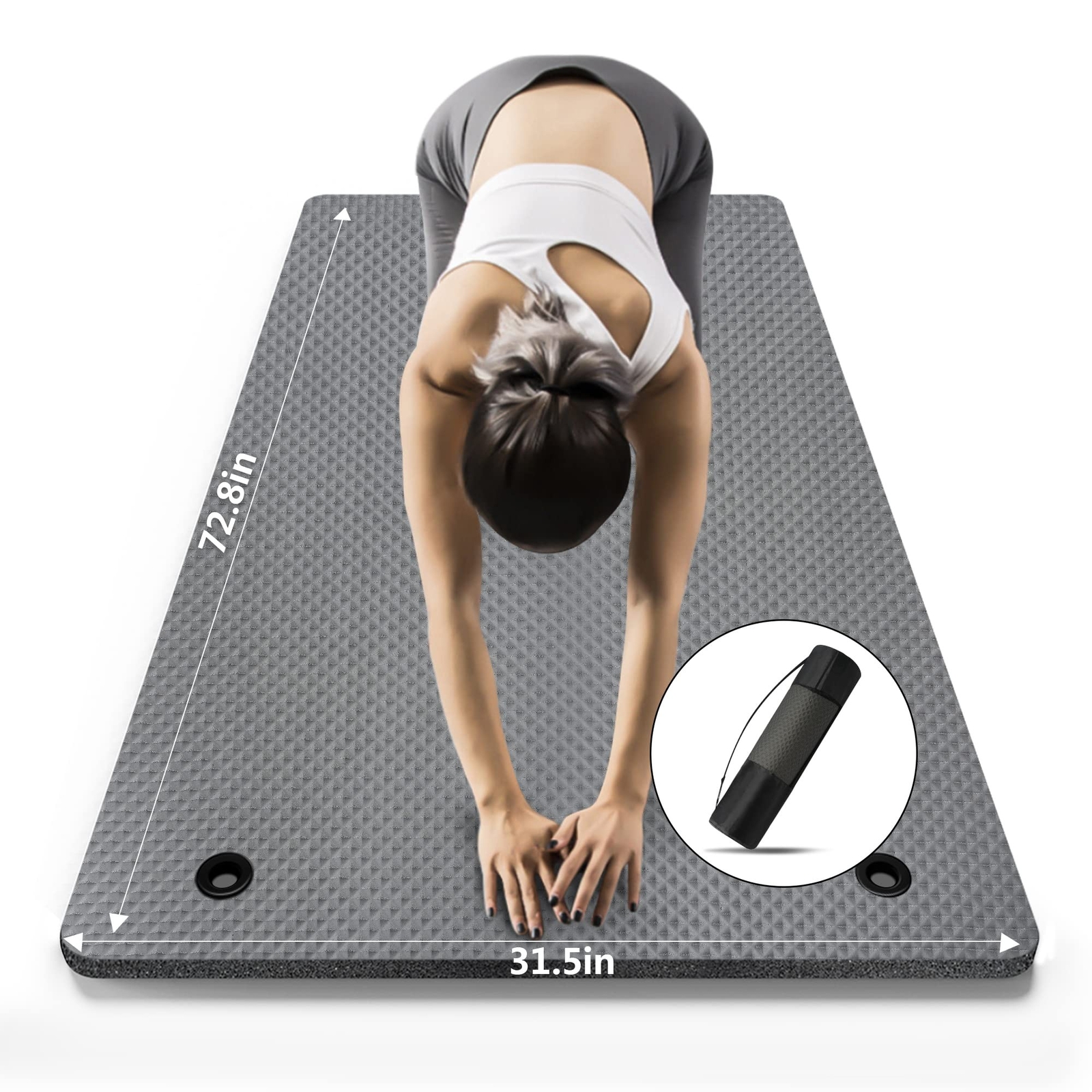 LFS Large Yoga Mat – 72″x 31.5″ x 2/5 inch, Extra Wide and Extra Thick Non Sl…