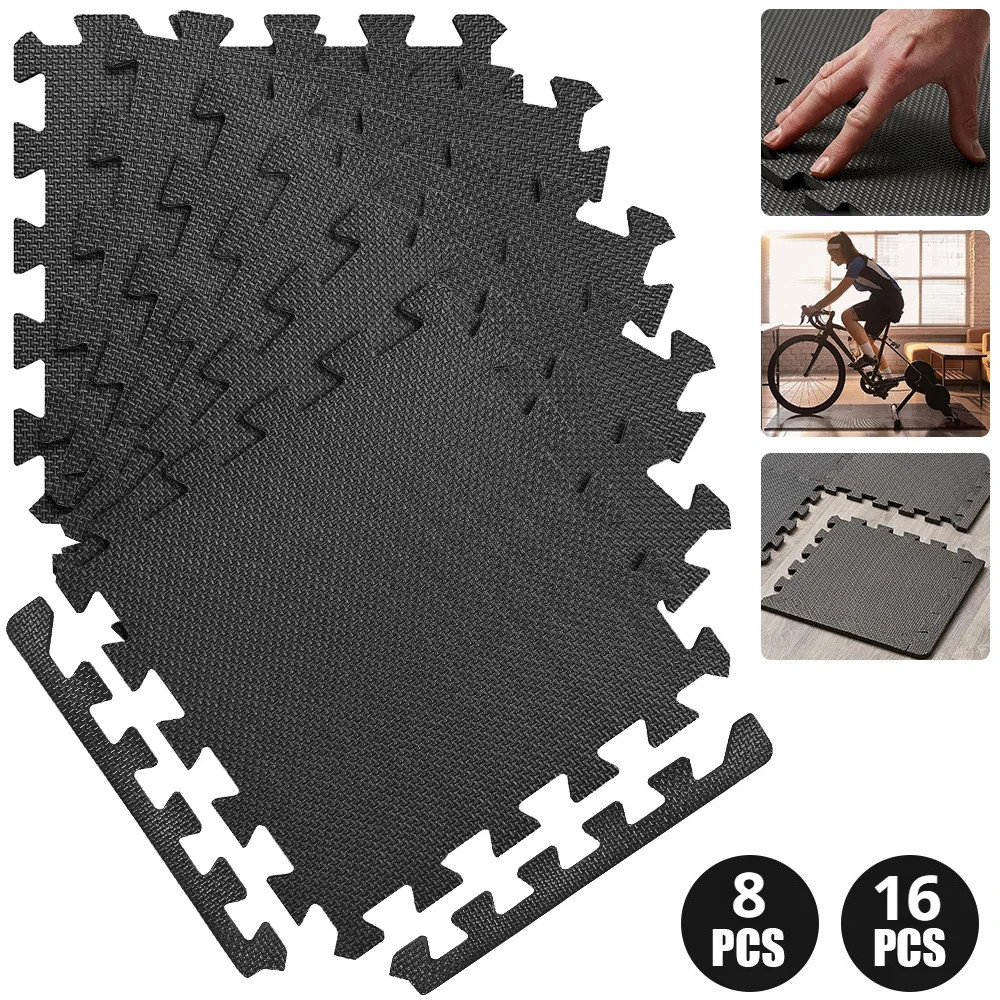 8/16 Pcs Gym Mat Cross-Patterned Foam Massage Carpet Fluffy and Soft Interlockin