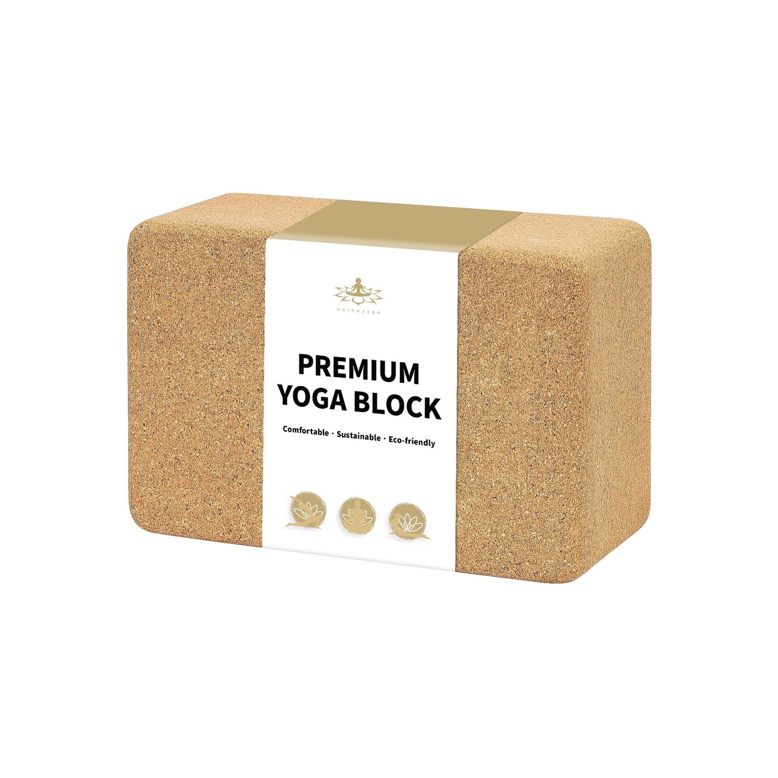 Hatha Yoga Cork Yoga Block, Natural Cork from Portuguese, Premium Brick, Eco-…