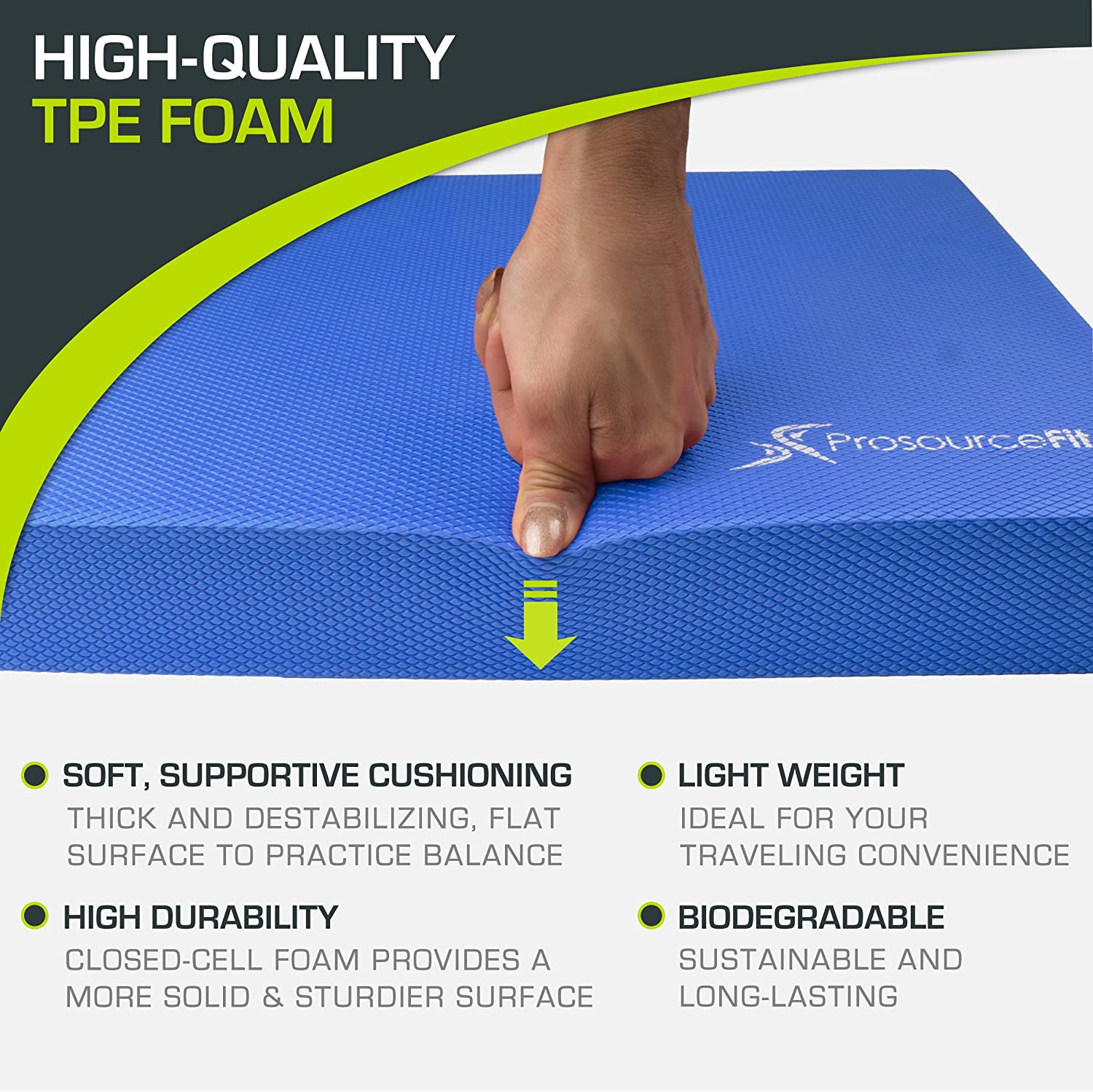 Exercise Balance Pad, Non-Slip Cushioned Foam Mat & Knee Pad for Fitness and Sta