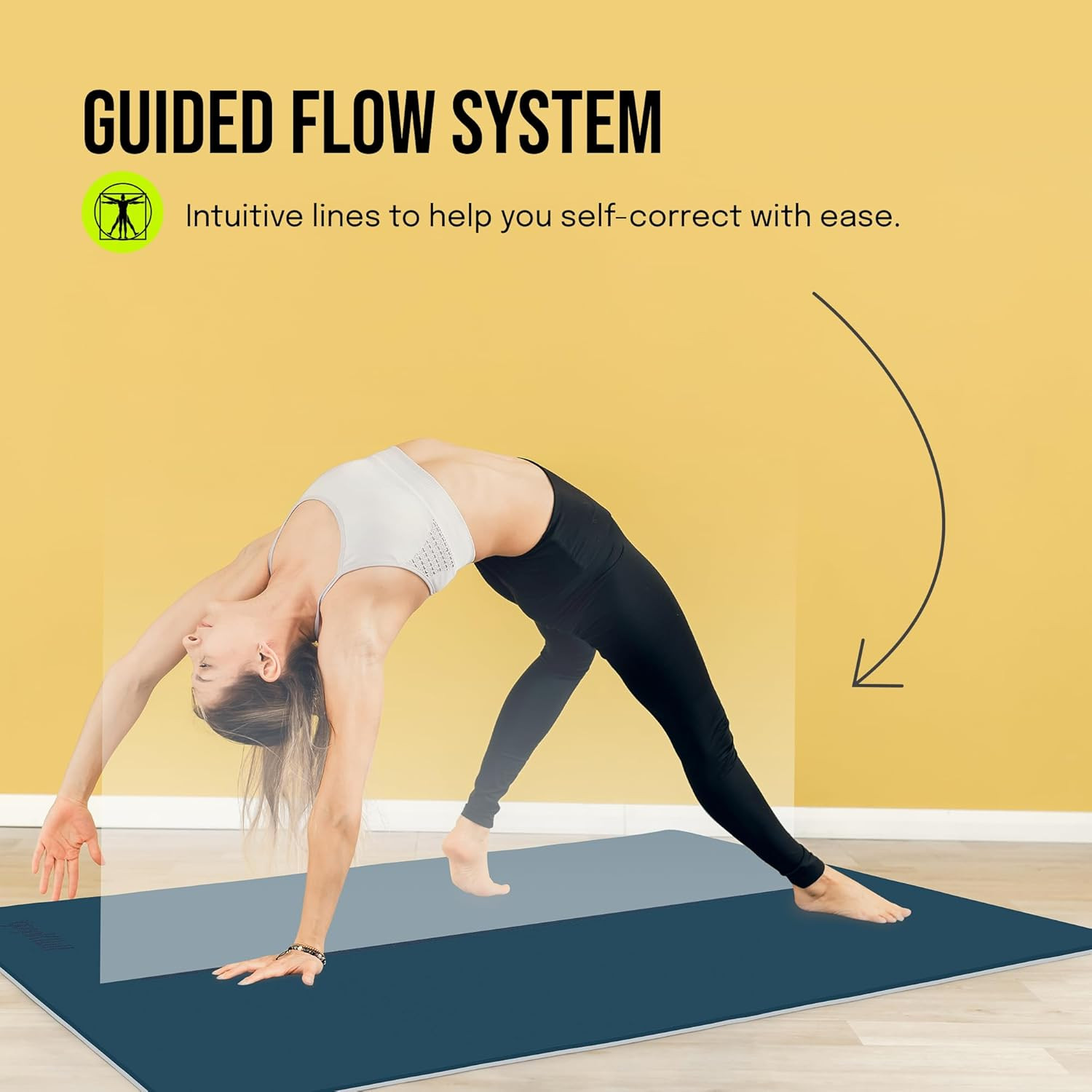 Extra Wide Non-Slip Yoga Mat with Alignment Marks for Men & Women 72″x36