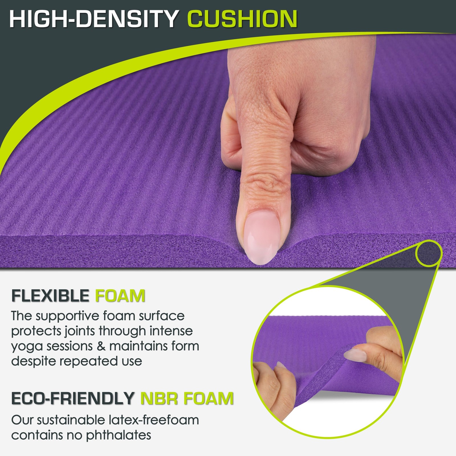 ProsourceFit Extra Thick Yoga Knee Pad and Elbow Cushion 15mm (5/8”) Fits Sta…