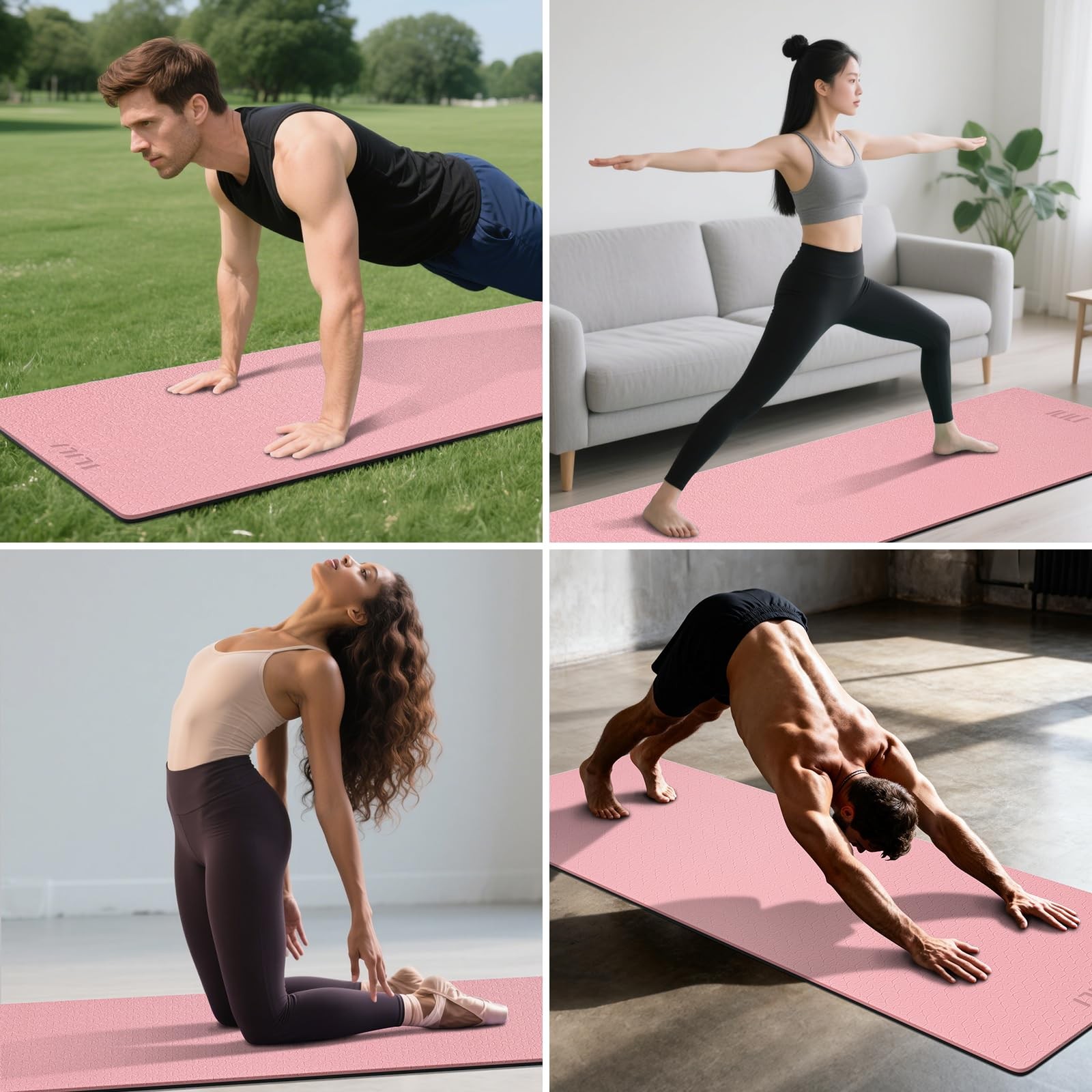 Yoga Mat 10mm Extra Thick and 193cm Extra Long, 76×28×0.4 Inch, Double Color …