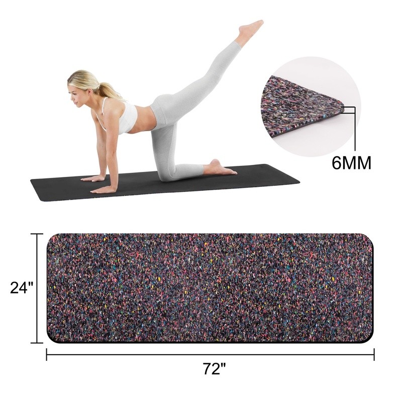 Non-Slip Yoga Mat TPE EPDM Eco-Friendly High Density Exercise Cushion 6mm New