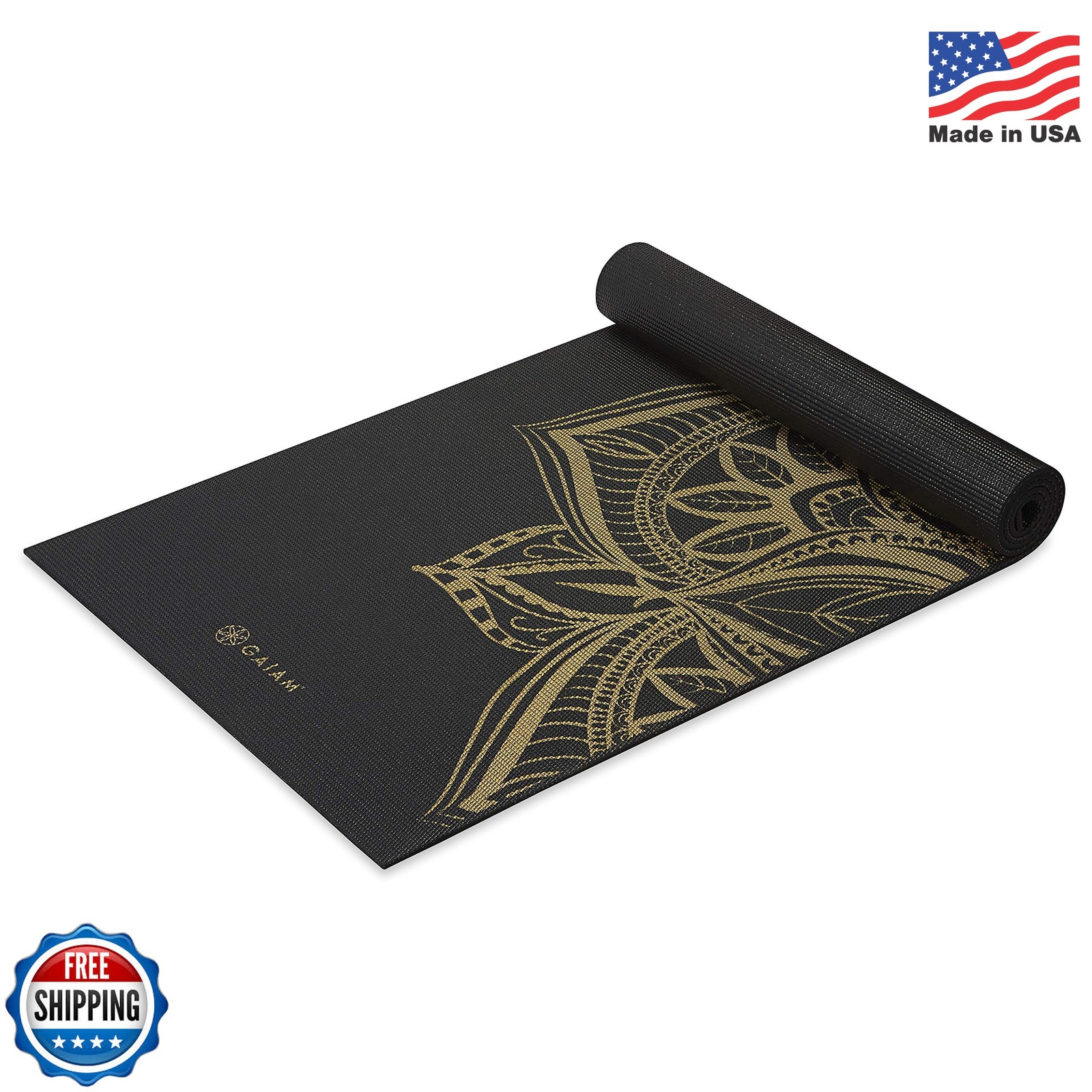 Gaiam Yoga Mat – Premium 6mm Print Extra Thick Non Slip Exercise & Fitness Mat f